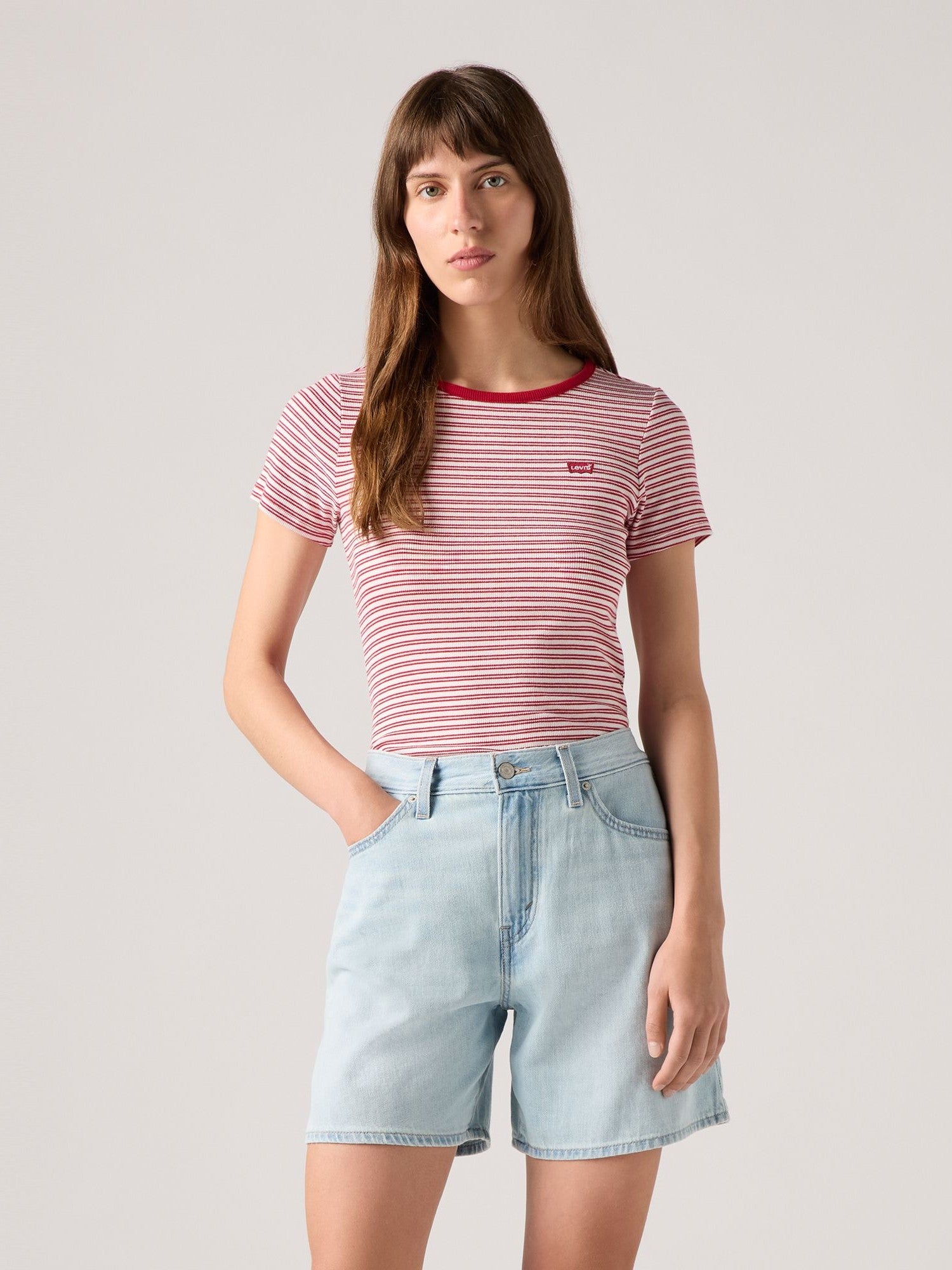 T-shirt Hayes - Blanc brillant à rayures Saddle