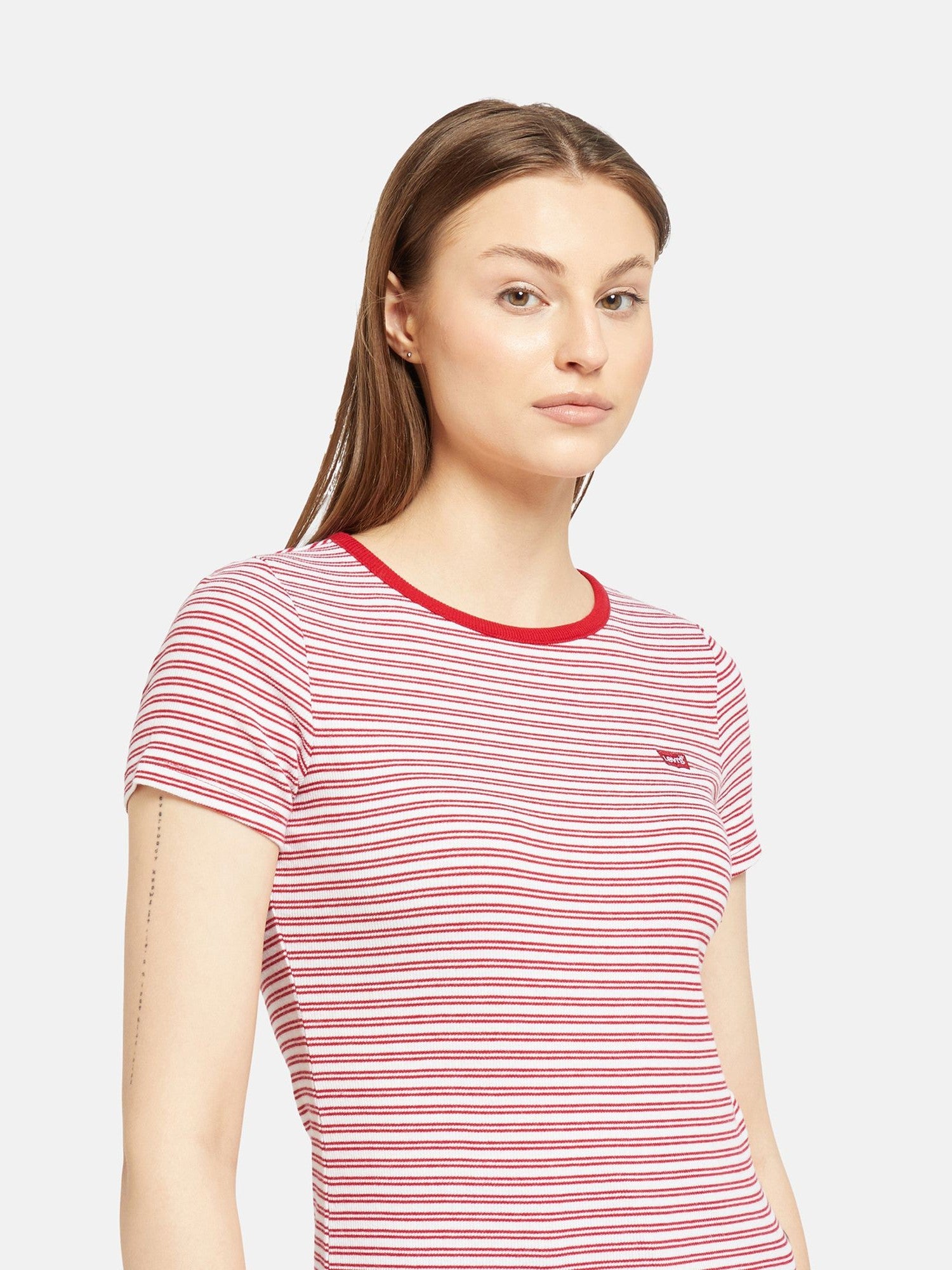 T-shirt Hayes - Blanc brillant à rayures Saddle