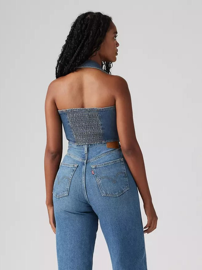Bria Denim Corset Halter Top