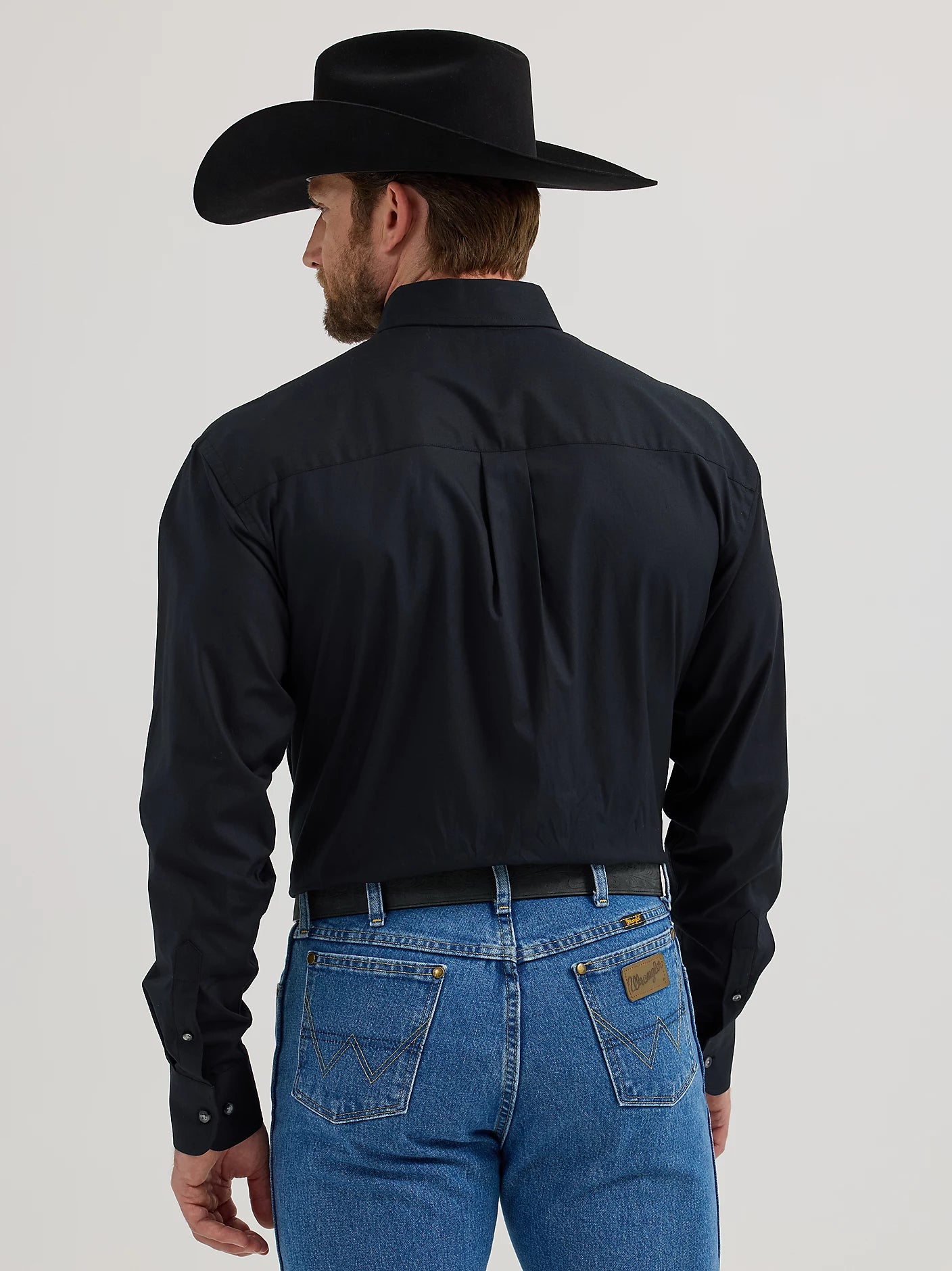 Wrangler® George Strait Long Sleeve Shirt - Relaxed Fit - Black
