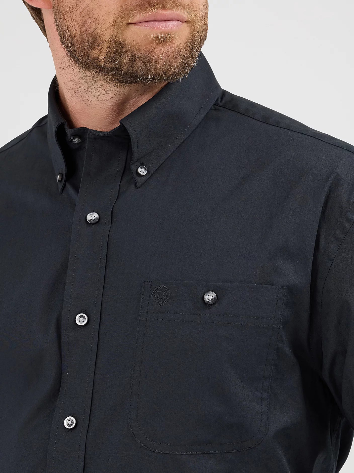 Wrangler® George Strait Long Sleeve Shirt - Relaxed Fit - Black