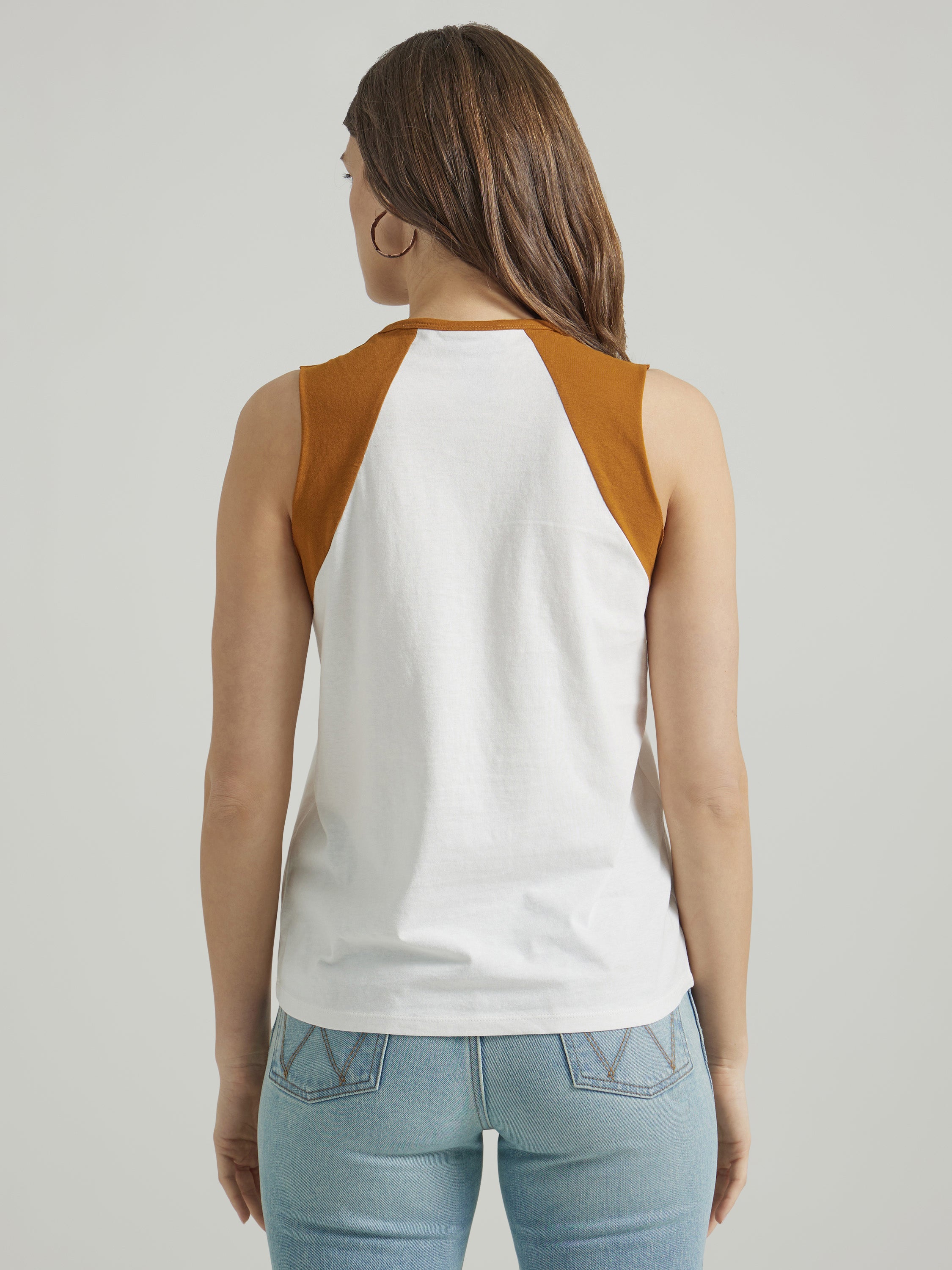 Débardeur raglan à logo vintage Wrangler pour femme en crème