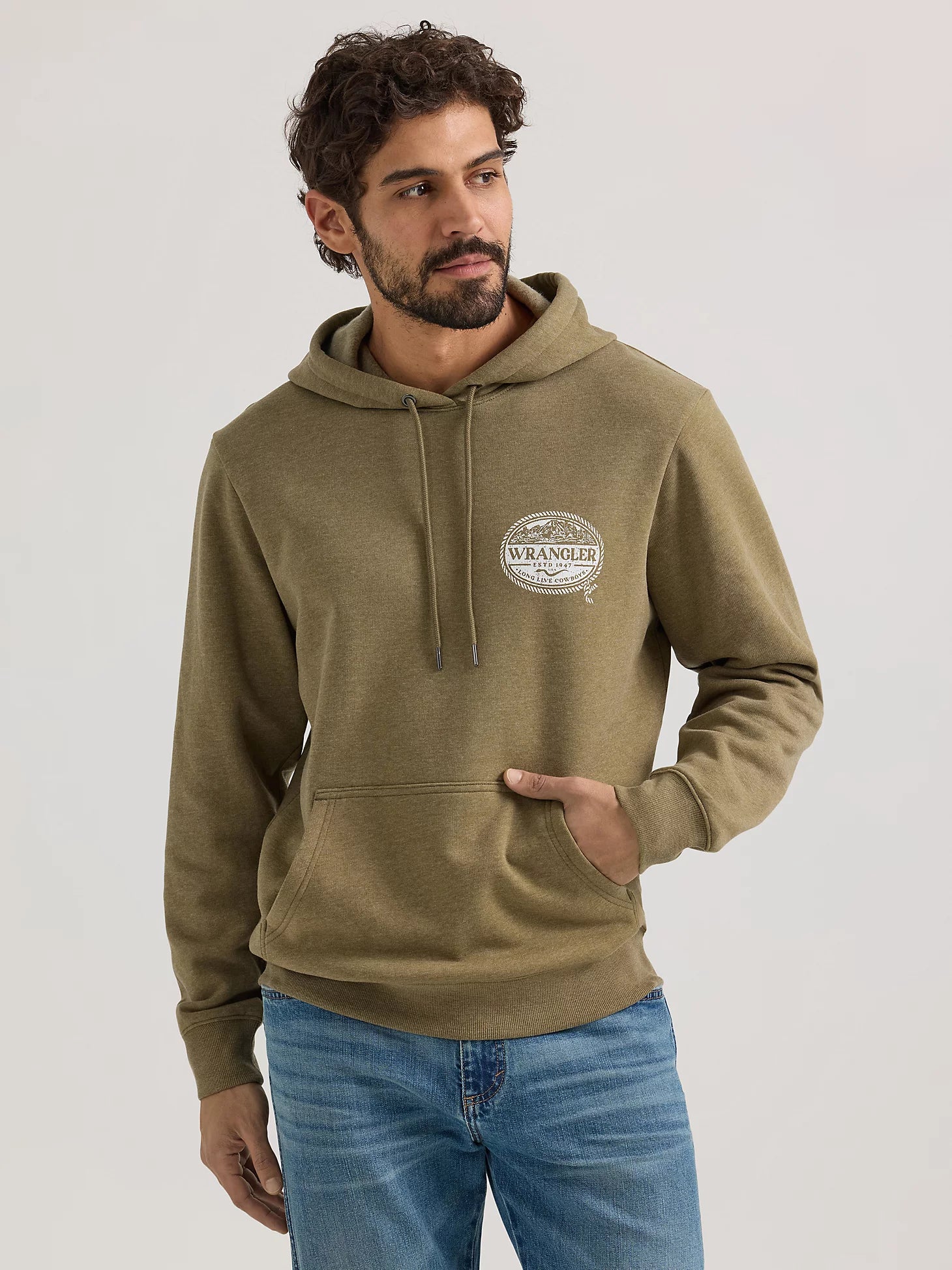 Sweat à capuche Wrangler® - Coupe standard - Olive brûlée