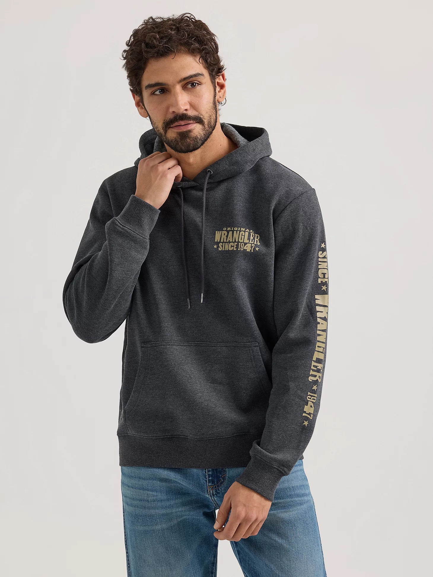 Sweat à capuche Wrangler® - Coupe standard - Noir délavé