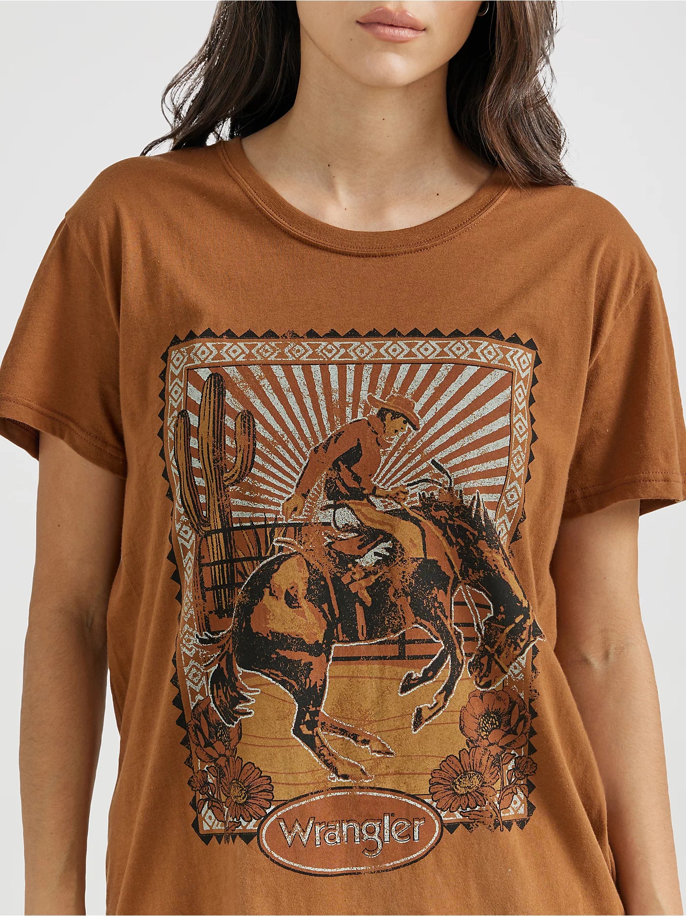 T-shirt graphique Wrangler Retro® - Coupe boyfriend - Caramel