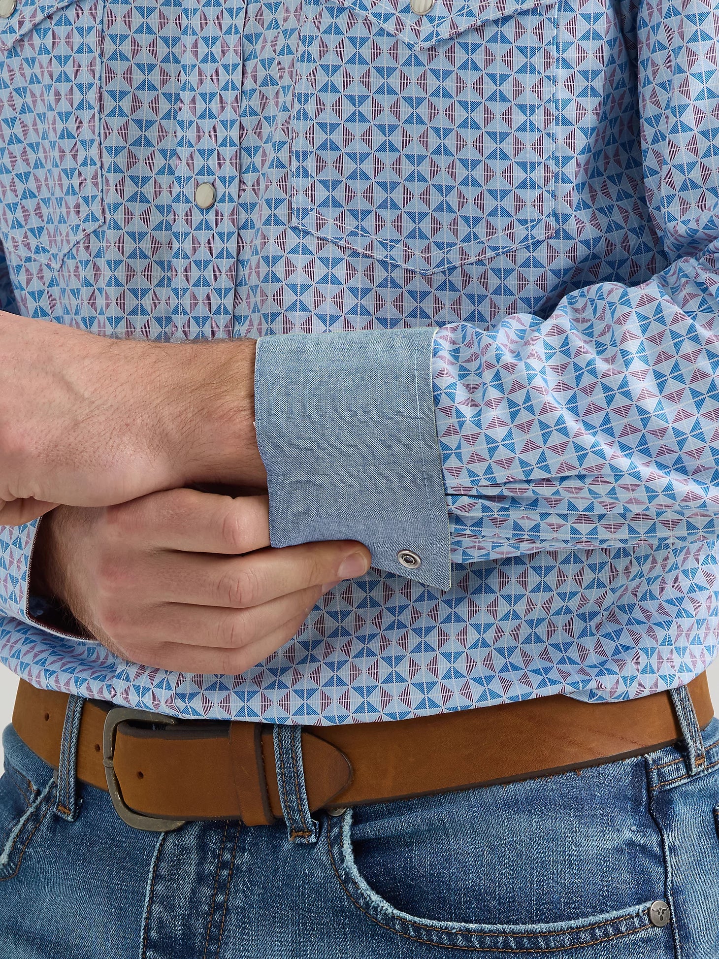 Chemise à manches longues Wrangler® 20X® Competition Advanced Comfort - Coupe classique - Bleu