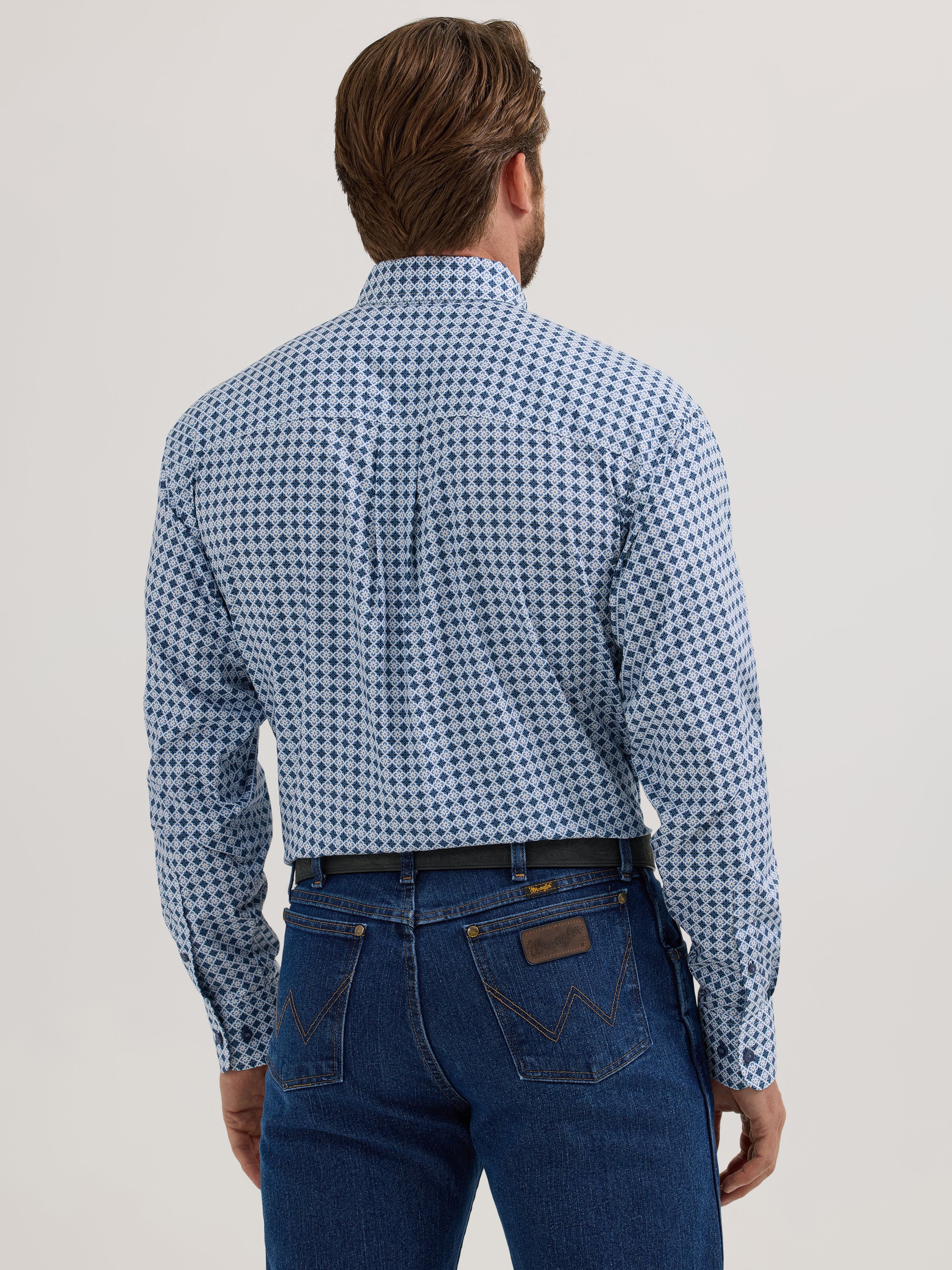 Chemise à manches longues Wrangler® Classics - Coupe décontractée - Bleu
