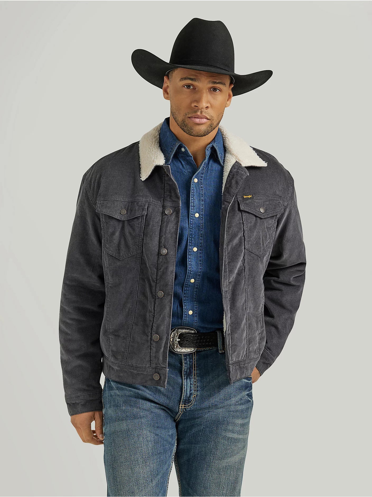 Veste en velours côtelé Wrangler® - Doublée en sherpa - Pierre rustique