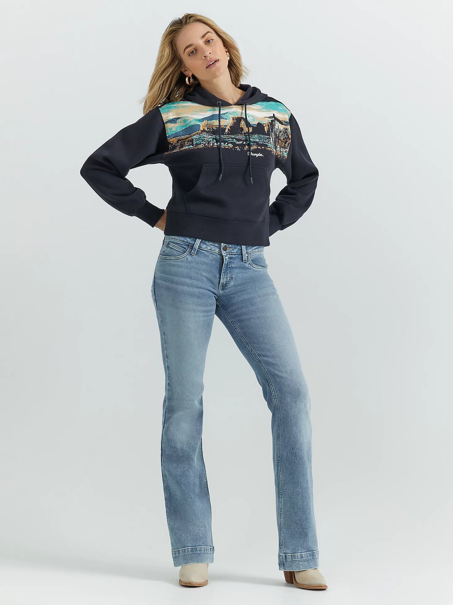 Sweat à capuche Wrangler Retro® Americana - Bleu marine foncé