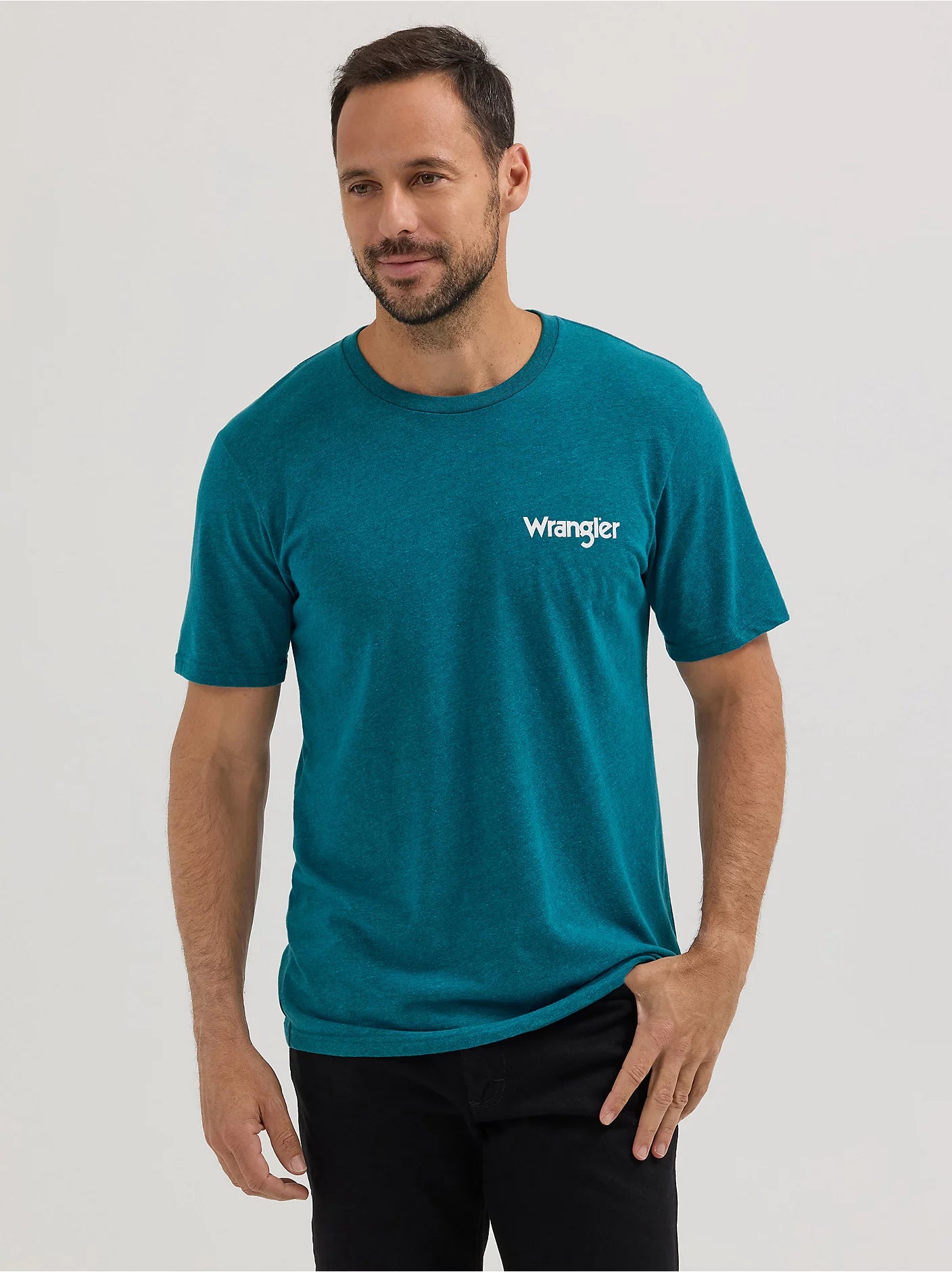 T-shirt à manches courtes Wrangler® - Coupe standard - Cyan Pepper Heather