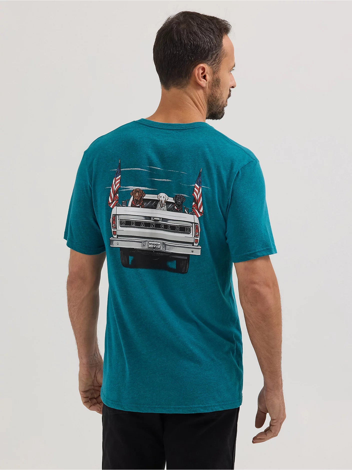 T-shirt à manches courtes Wrangler® - Coupe standard - Cyan Pepper Heather