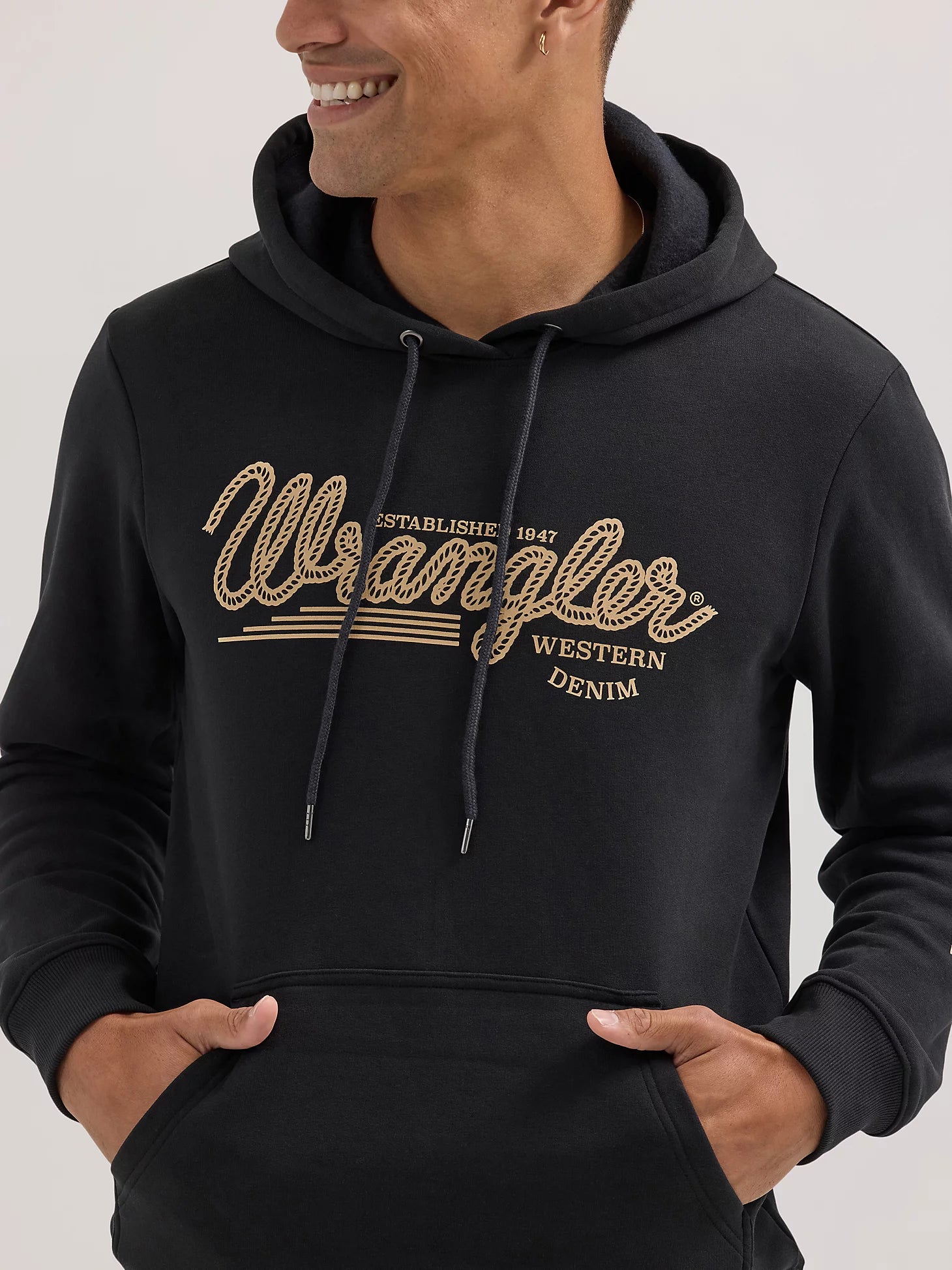 Sweat à capuche Wrangler® Western - Coupe standard - Noir de jais