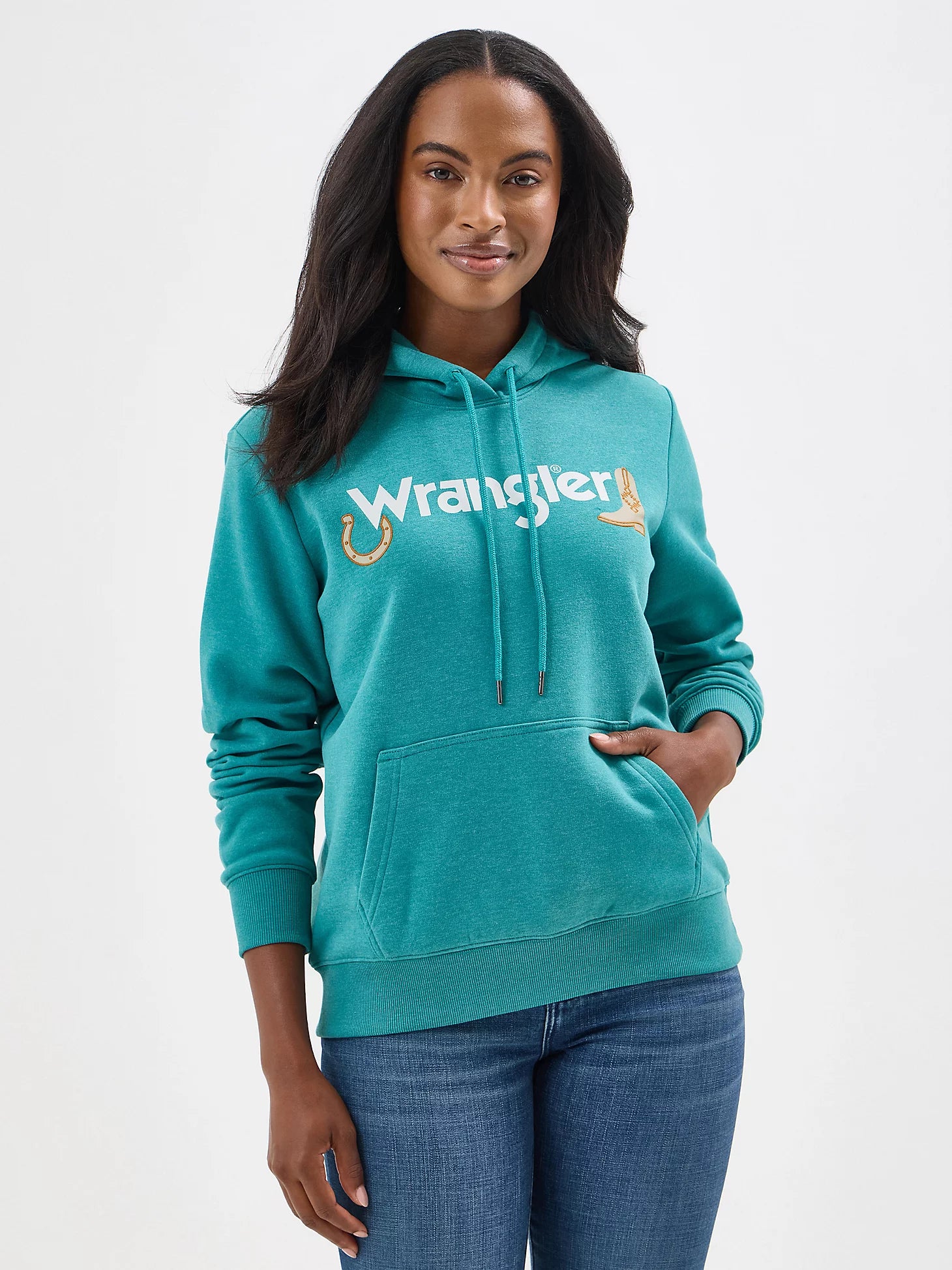 Wrangler Graphic Hoodie Regular Fit Green Blue Slate