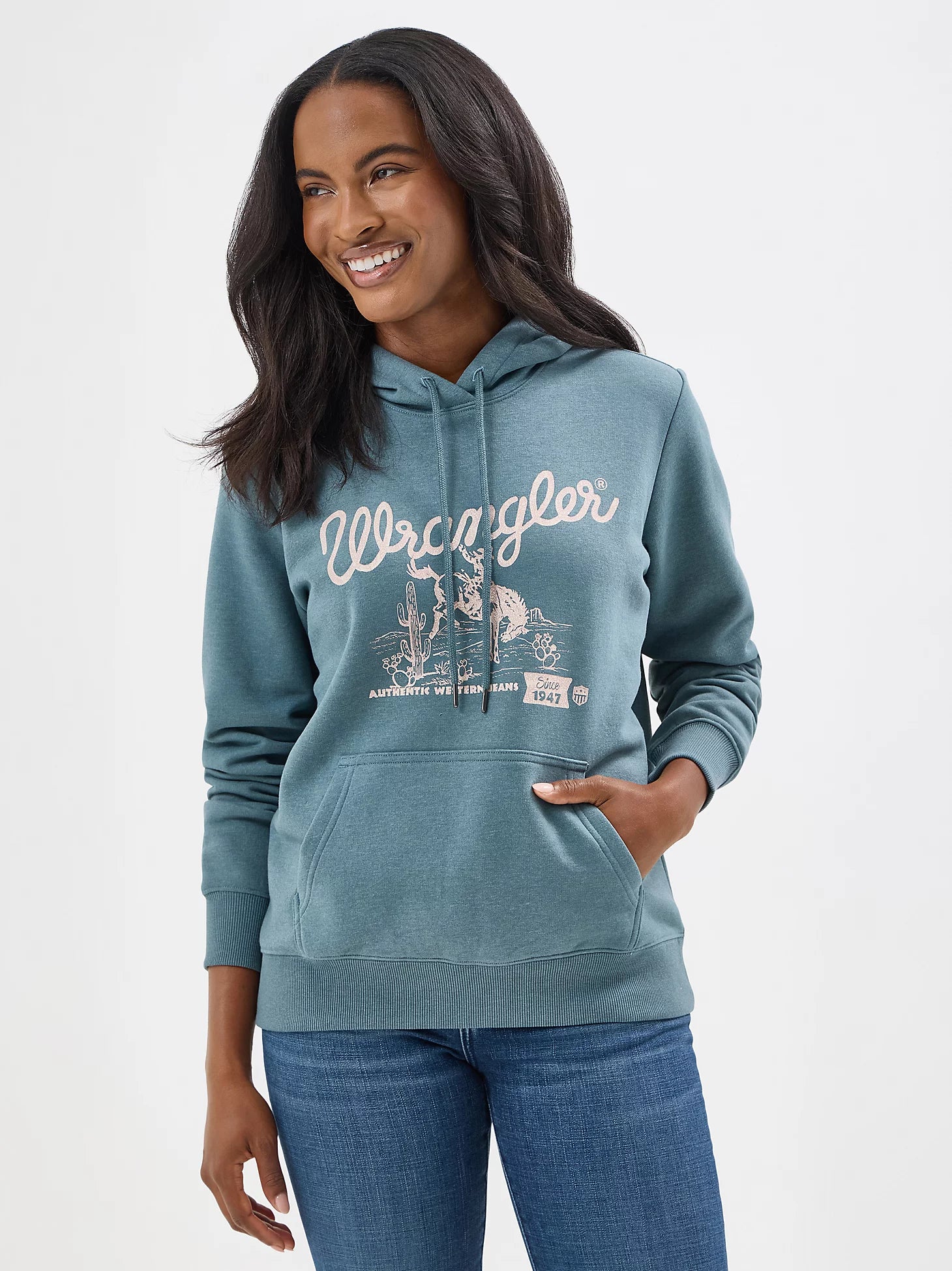 Wrangler Graphic Hoodie Regular Fit Goblin Blue