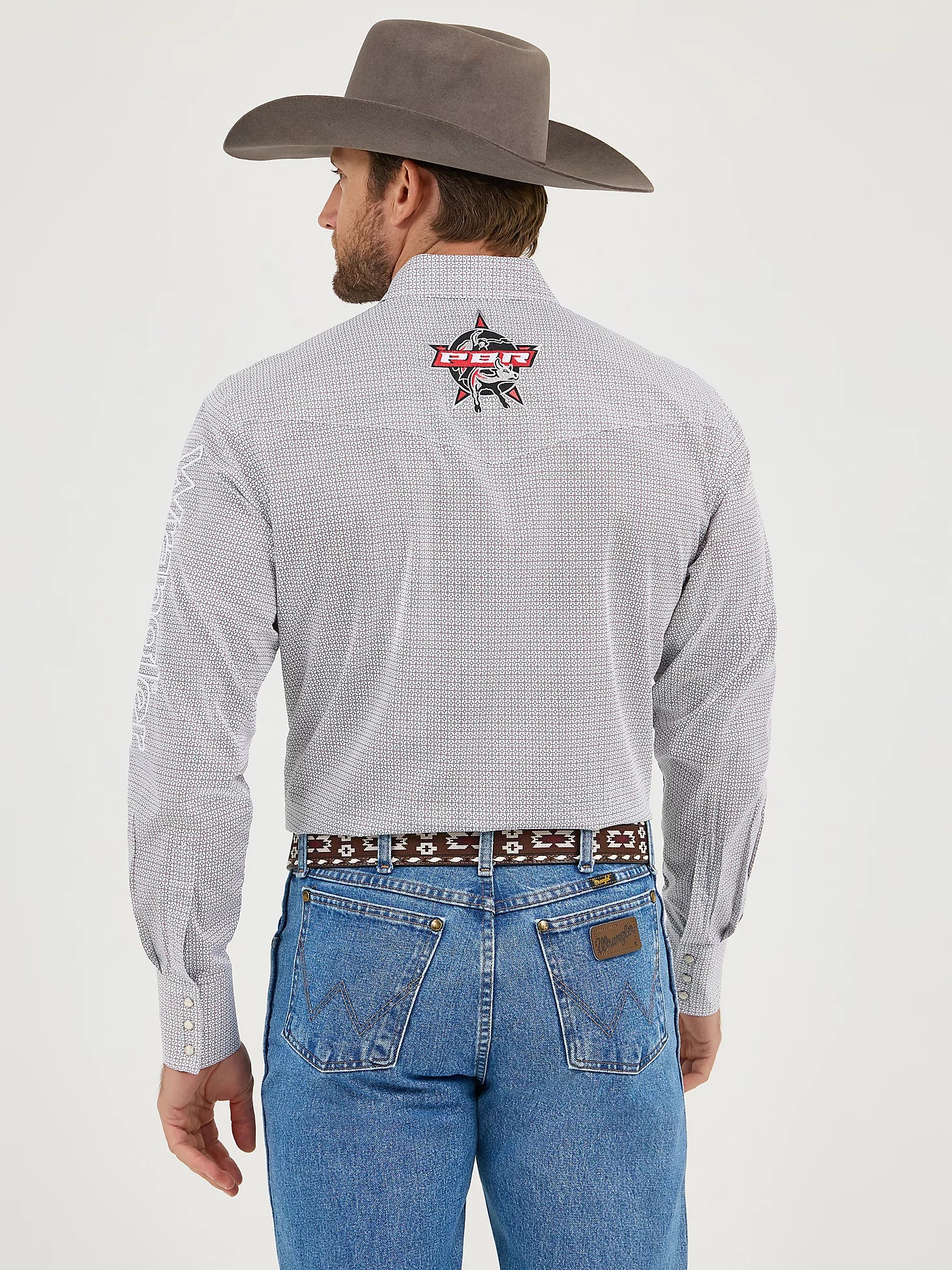 Wrangler® PBR Logo Long Sleeve Snap Shirt