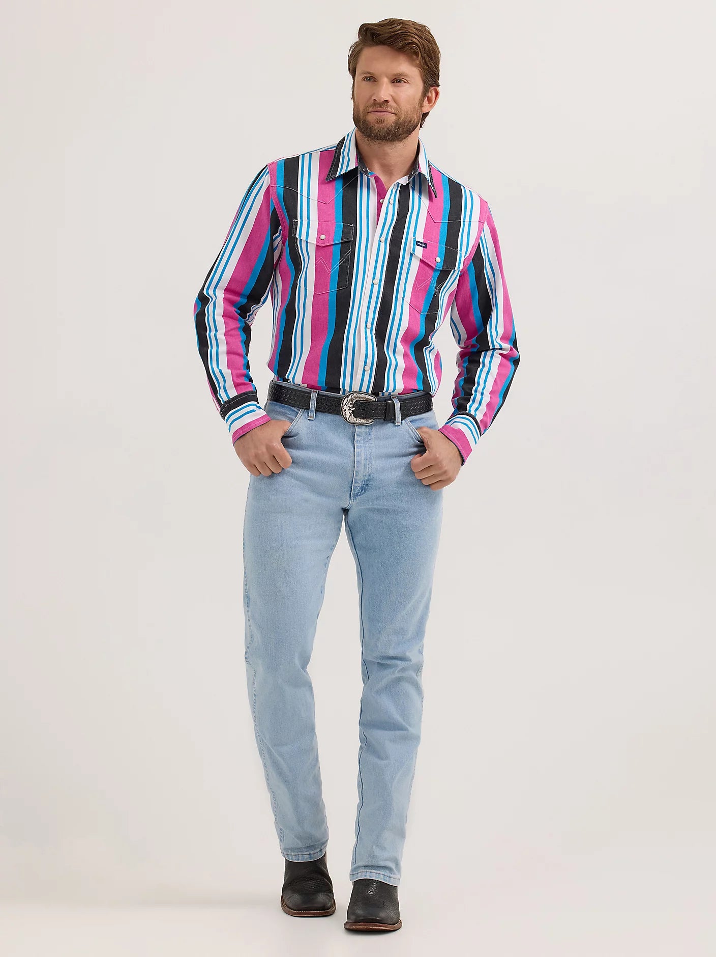 Chemise de travail à boutons-pression style western Brushpopper d'inspiration vintage