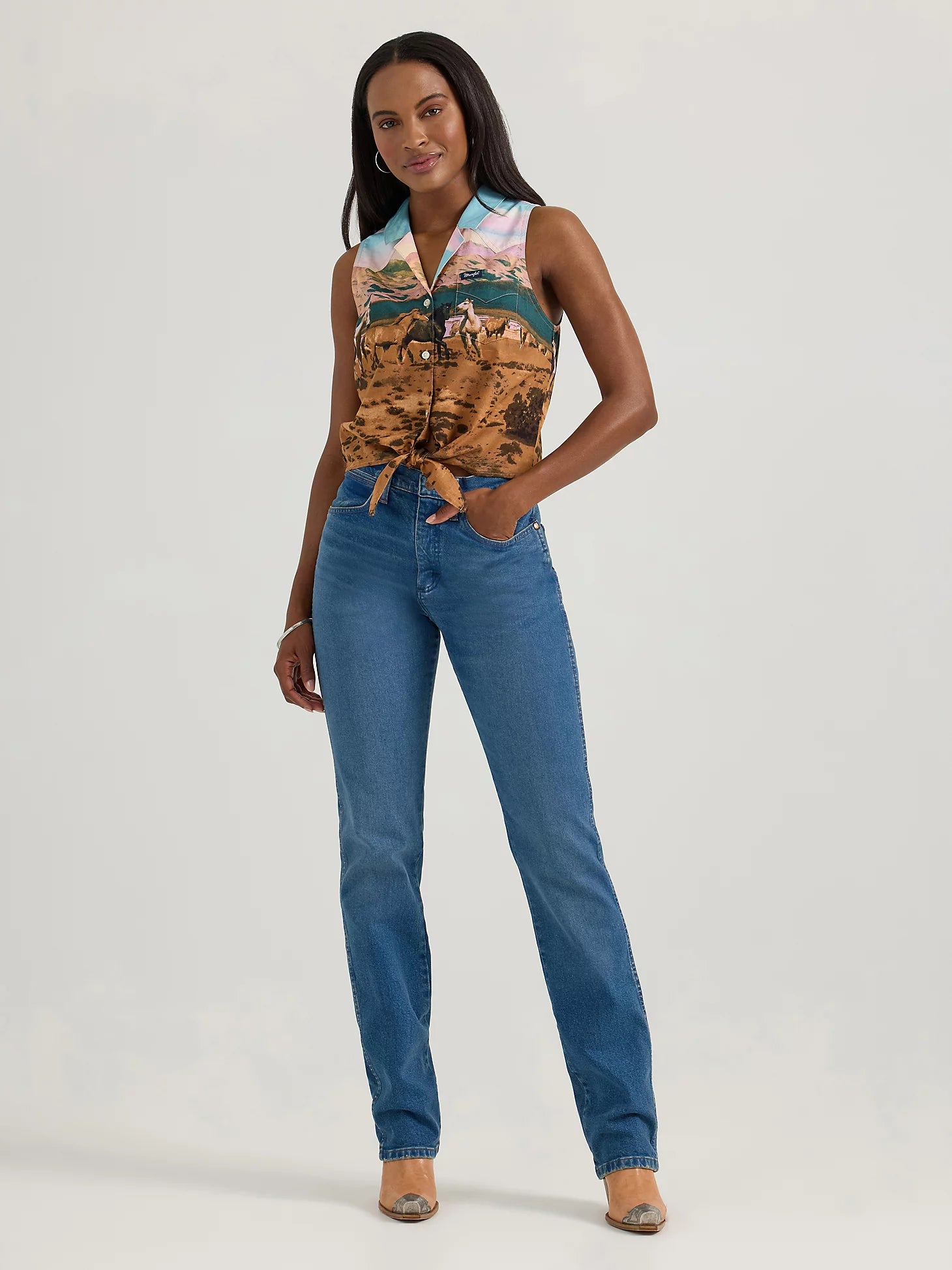 Chemise Wrangler Retro® Americana - Bleu/Rose/Marron