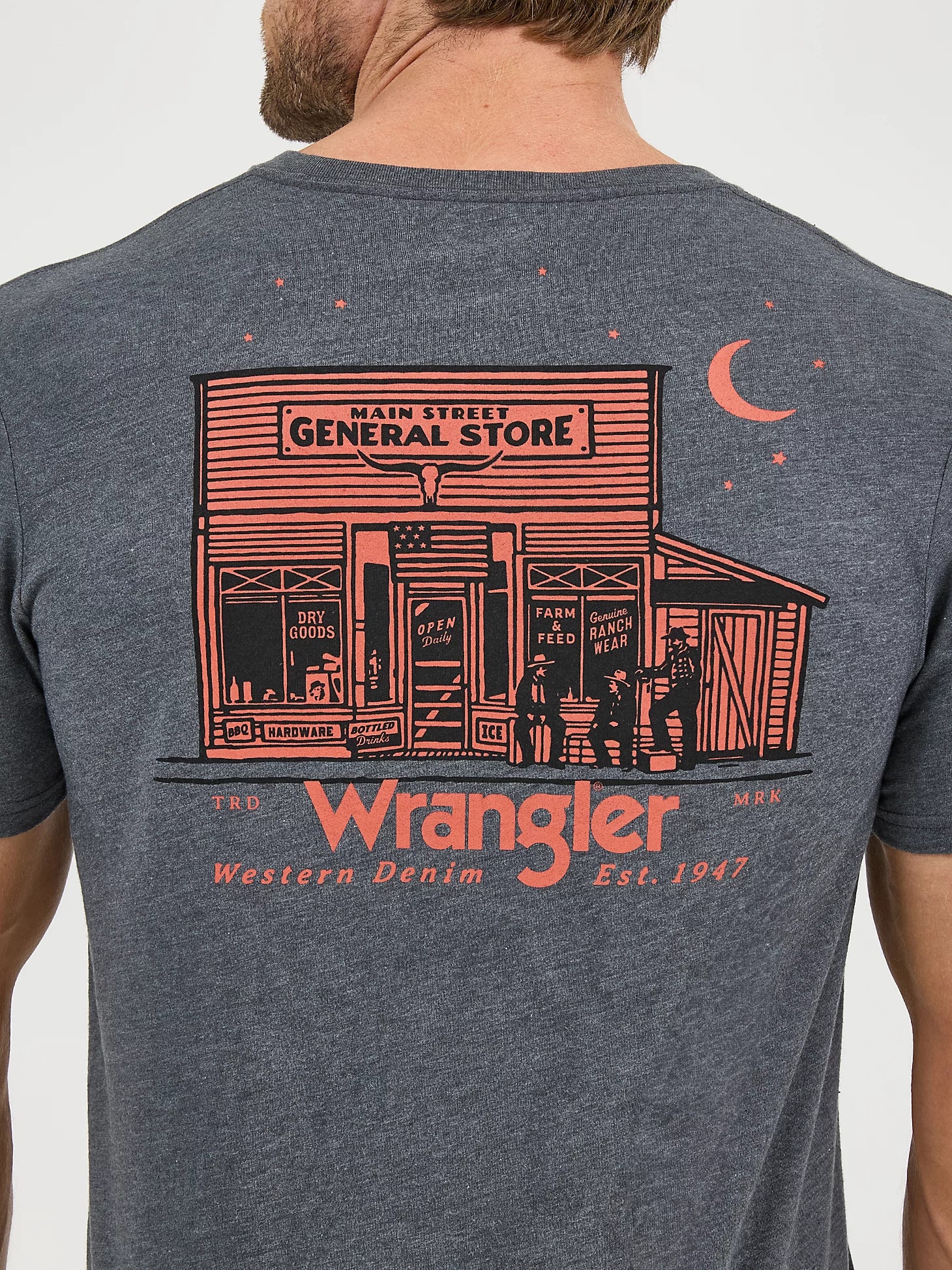 Wrangler® Graphic Short Sleeve T-shirt - Regular Fit - Charcoal Bar