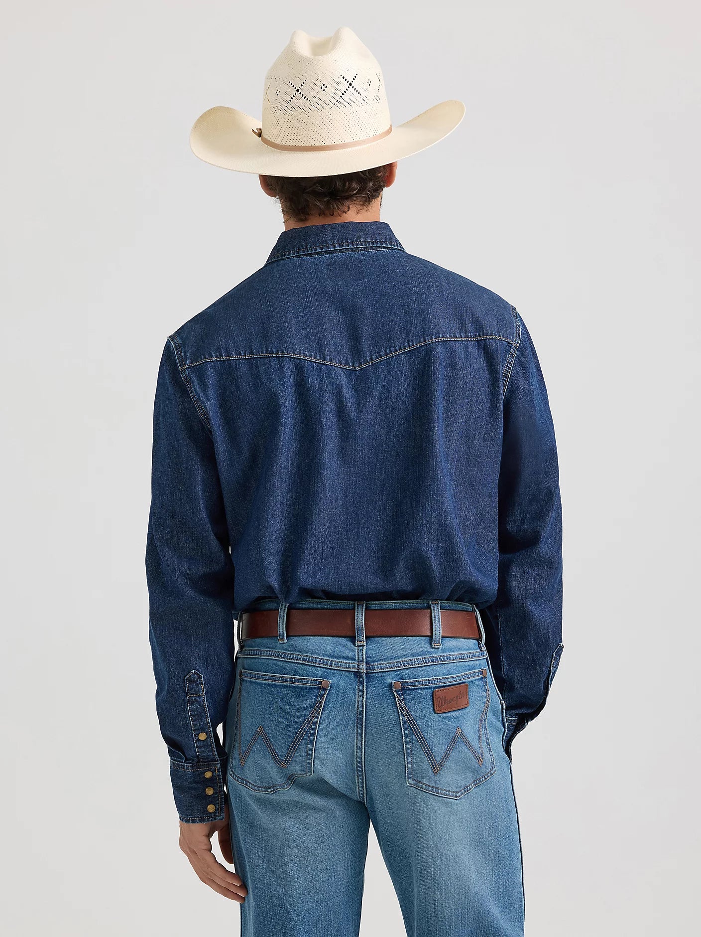 Wrangler® Denim Long Sleeve Shirt - Dark Denim