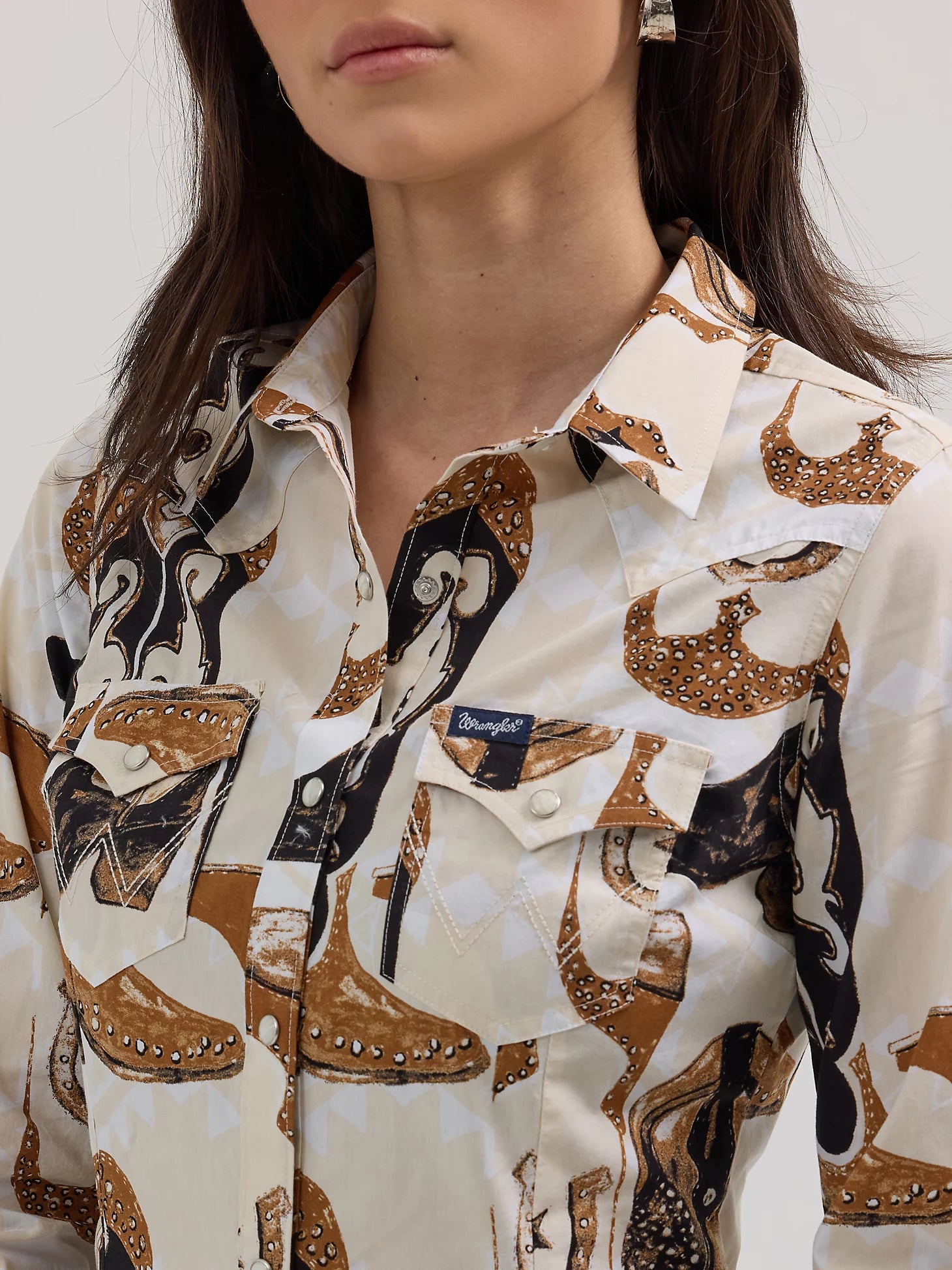 Wrangler Retro® Western Vintage Snap Top - White Multi