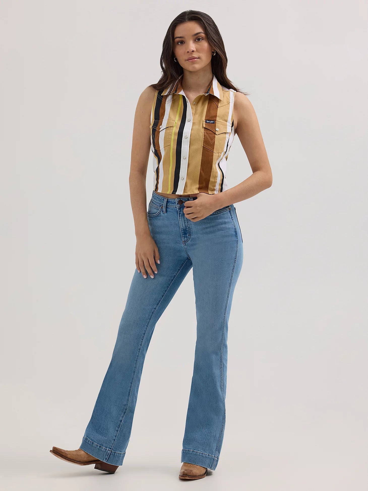 Haut court Wrangler Retro® Western Vintage - Beige/Blanc Multi