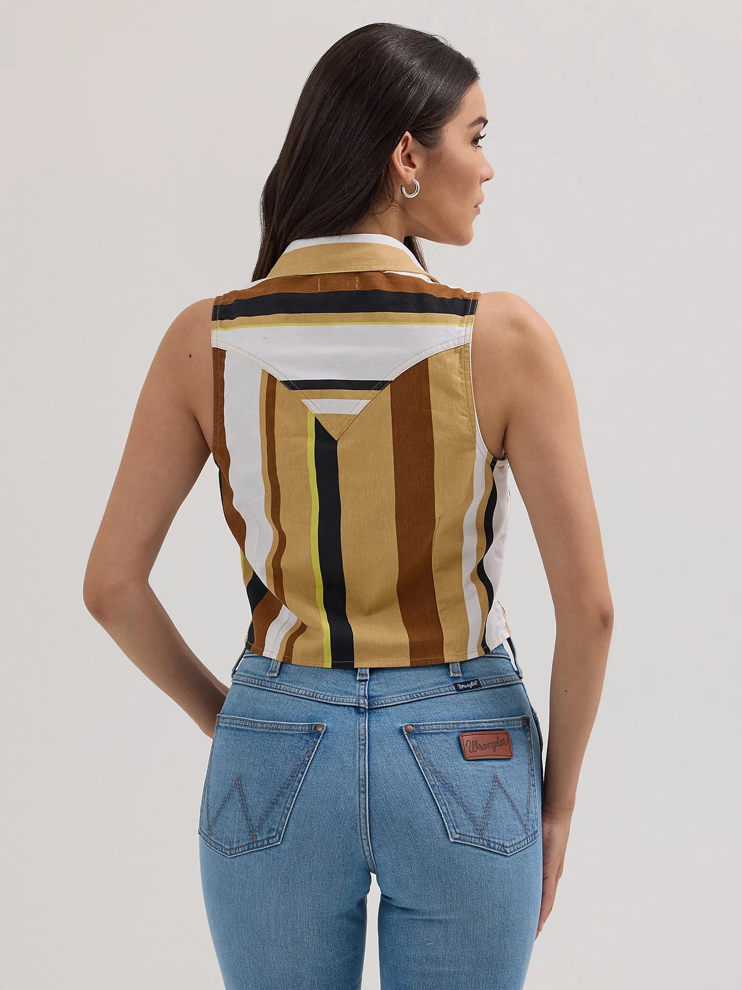 Wrangler Retro® Western Vintage Crop Top - Tan/White Multi