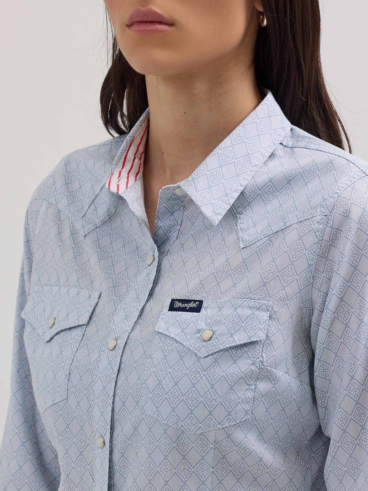 Wrangler Retro® Western Dress Snap Top - Blue