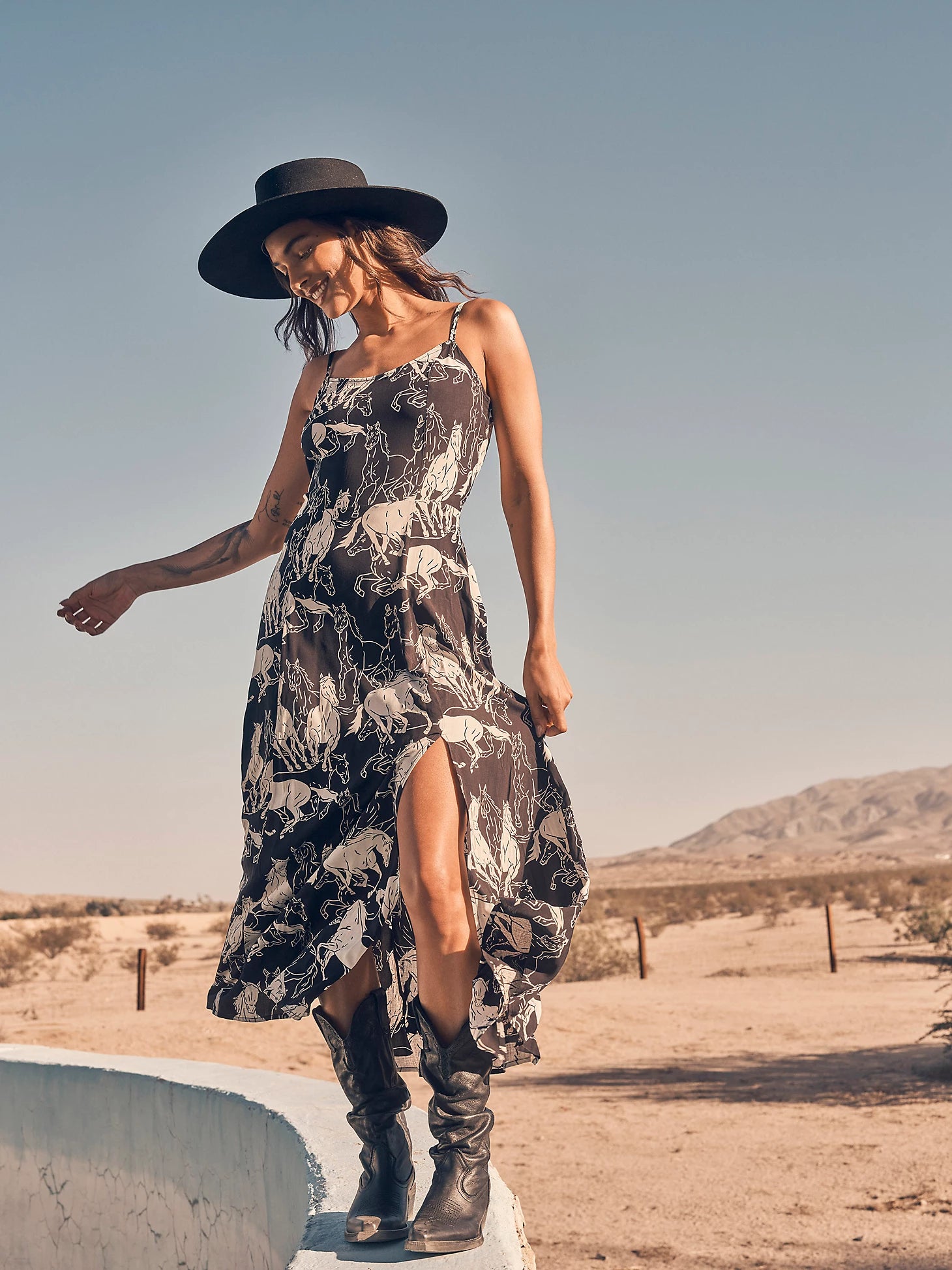 Robe vintage western Wrangler Retro® - Noir/Blanc