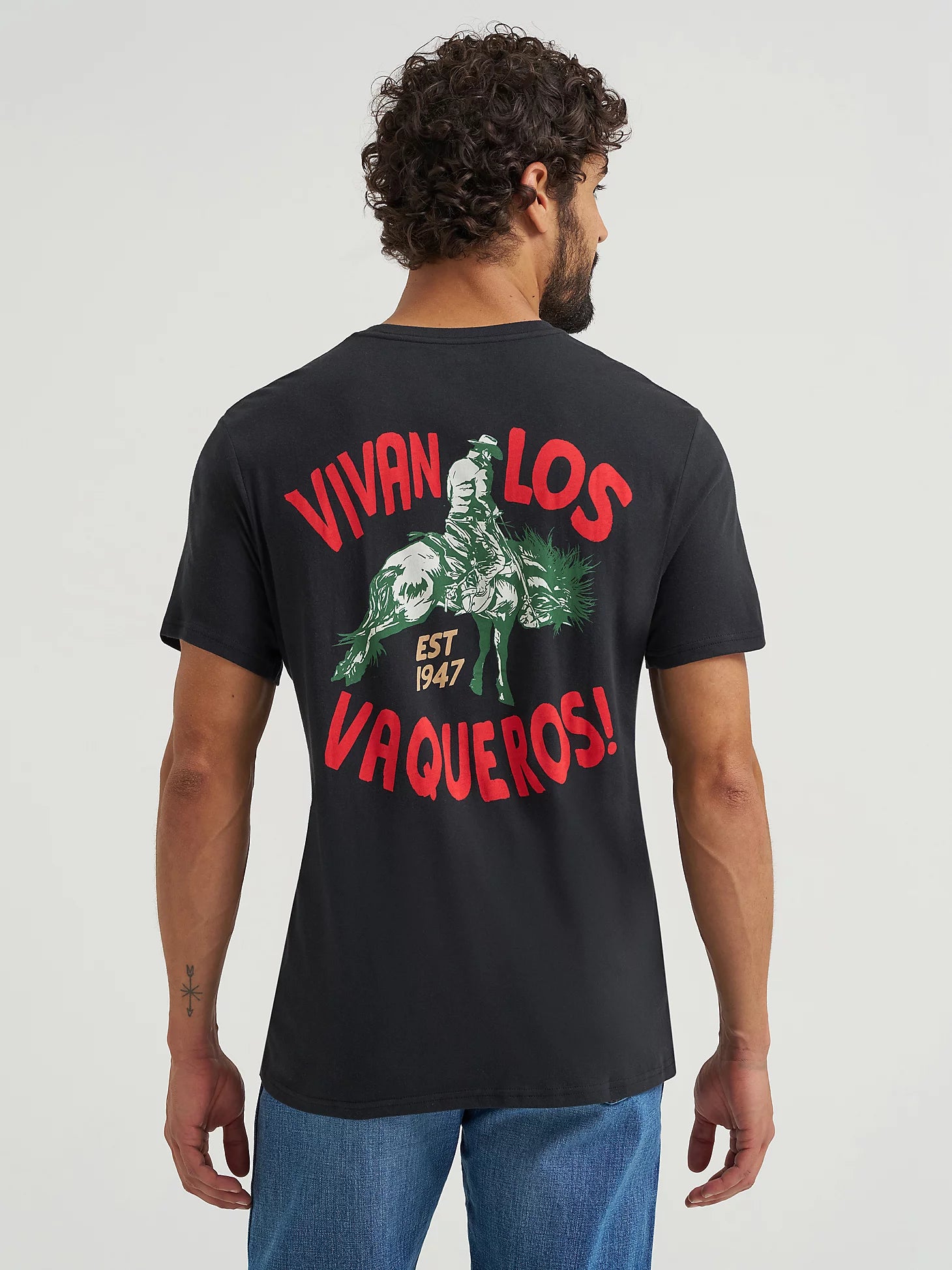 Men's Mexico Horse Rider Graphic T-Shirt - Jet Black