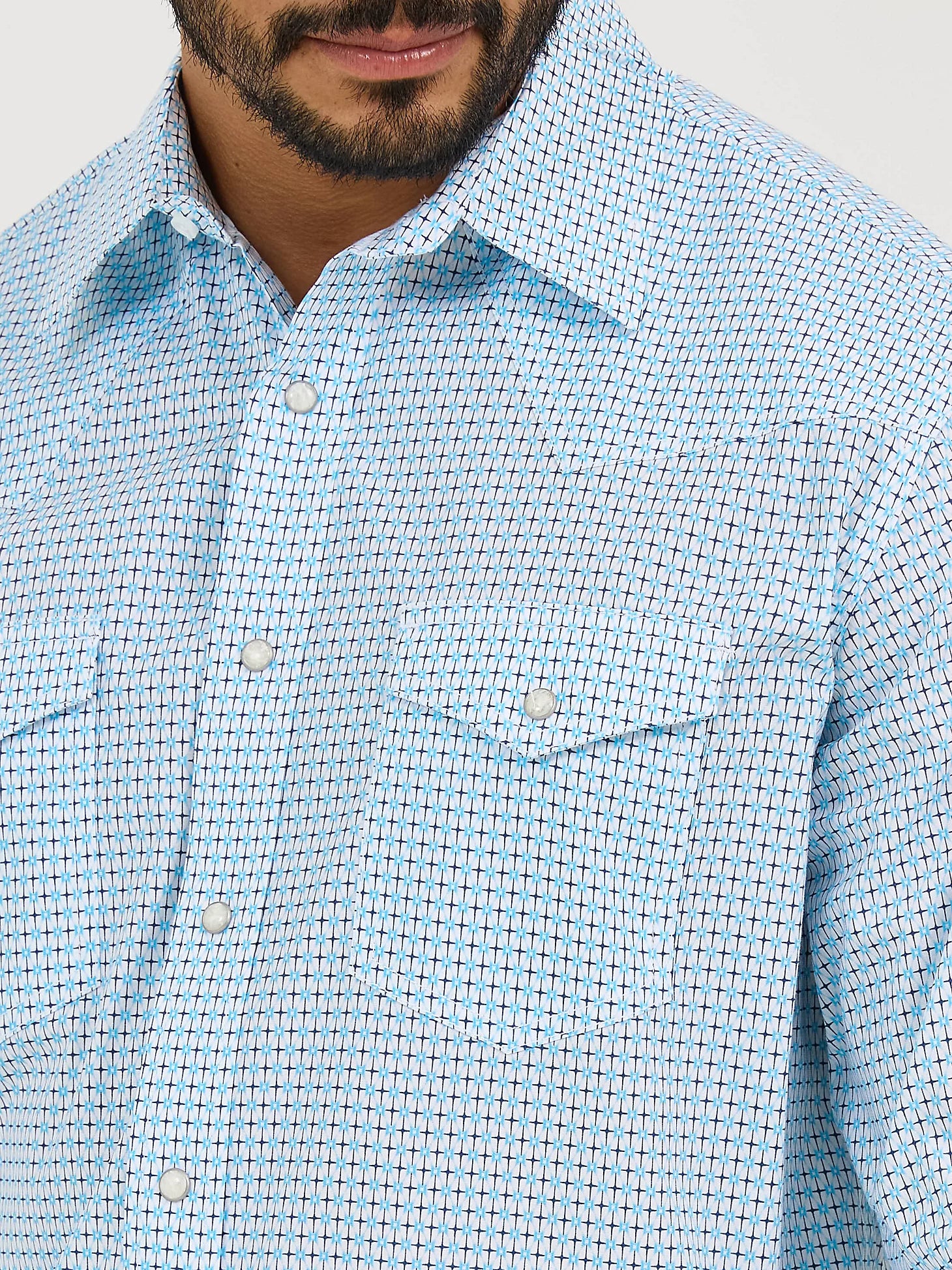 Wrangler® 20X® Advanced Comfort Long Sleeve Shirt - Classic Fit - Blue Fence