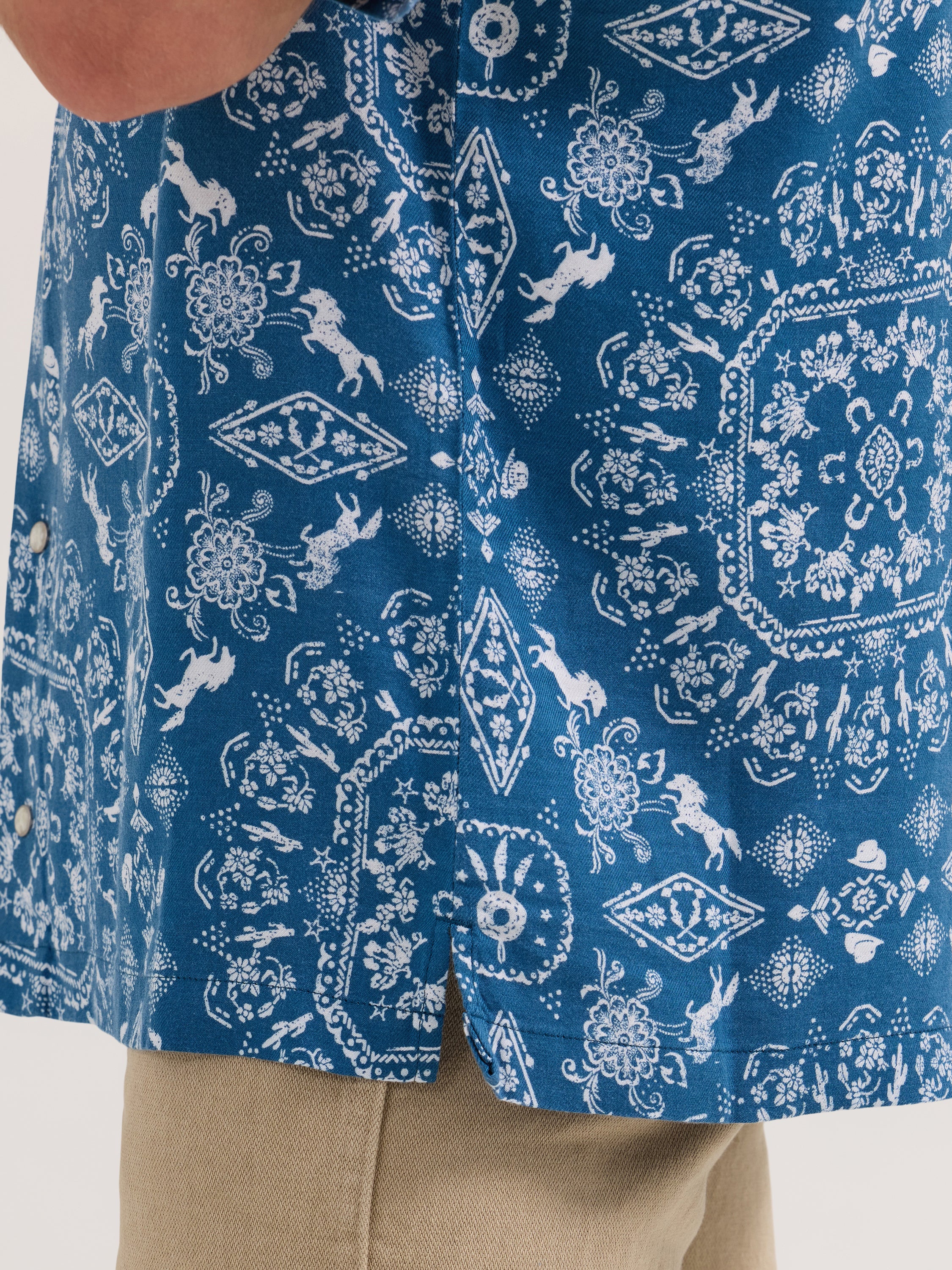 Wrangler® Coconut Cowboy Short Sleeve Shirt - Coconut Blue