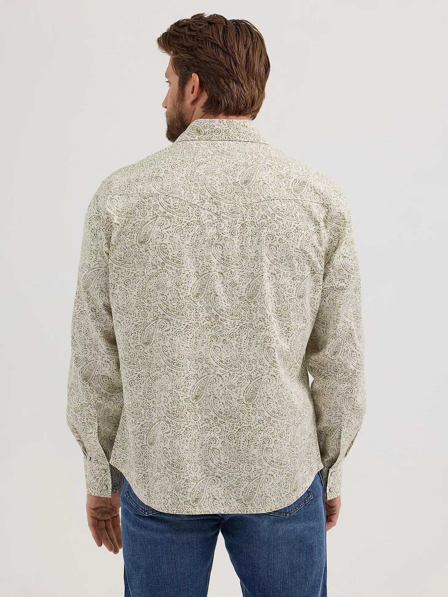 Wrangler Retro® Premium Long Sleeve Shirt - Modern Fit - Olive Paisley