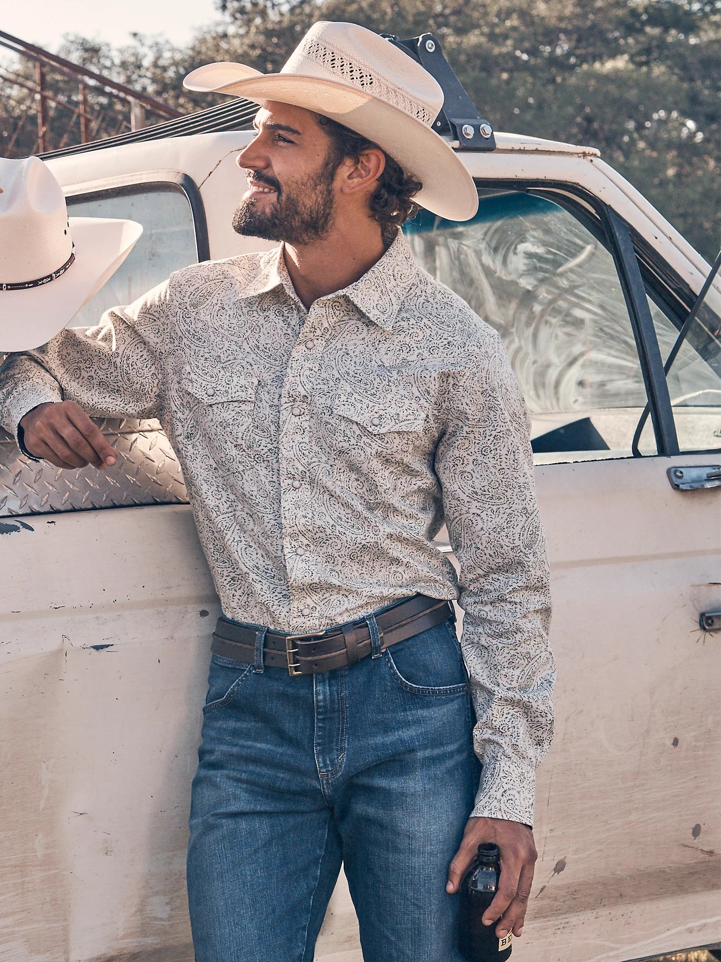 Wrangler Retro® Premium Long Sleeve Shirt - Modern Fit - Olive Paisley