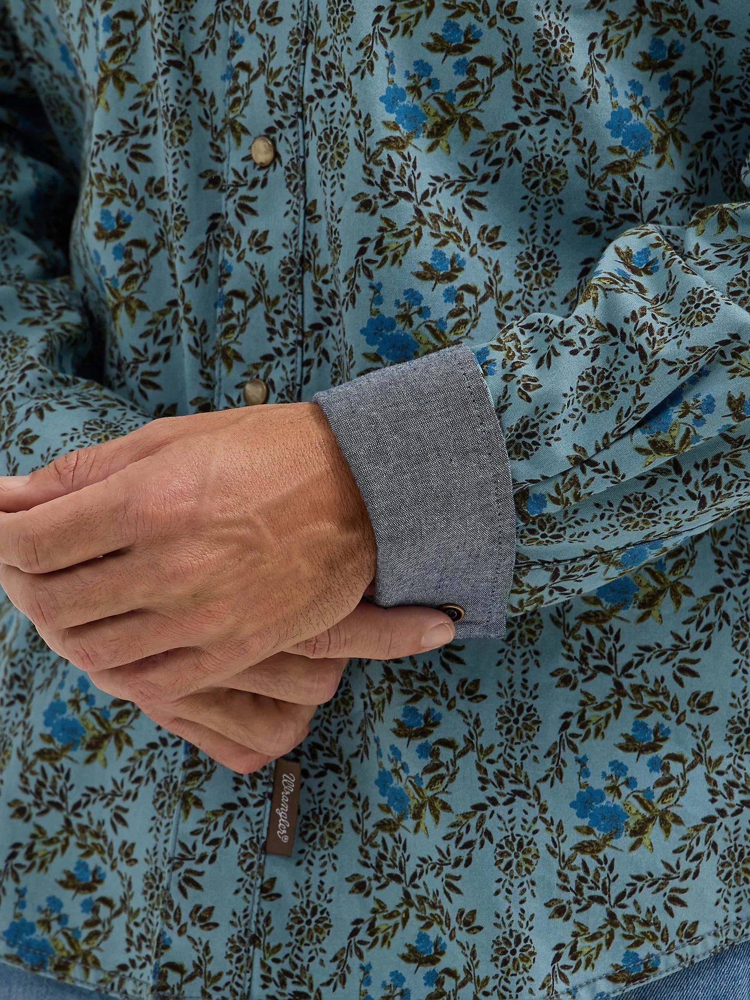 Wrangler Retro® Premium Long Sleeve Shirt - Modern Fit - Jewel Blue