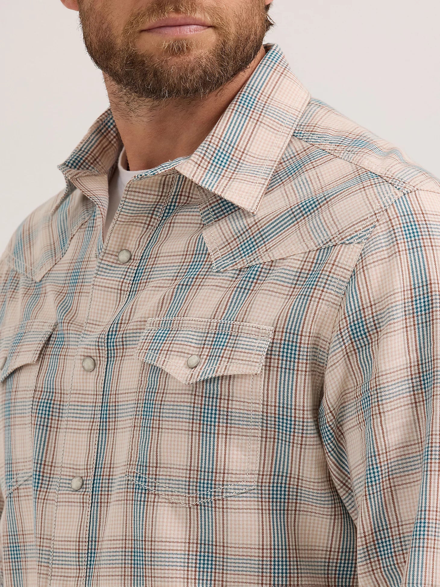 Wrangler Retro® Premium Long Sleeve Shirt - Modern Fit - Sandy Blue