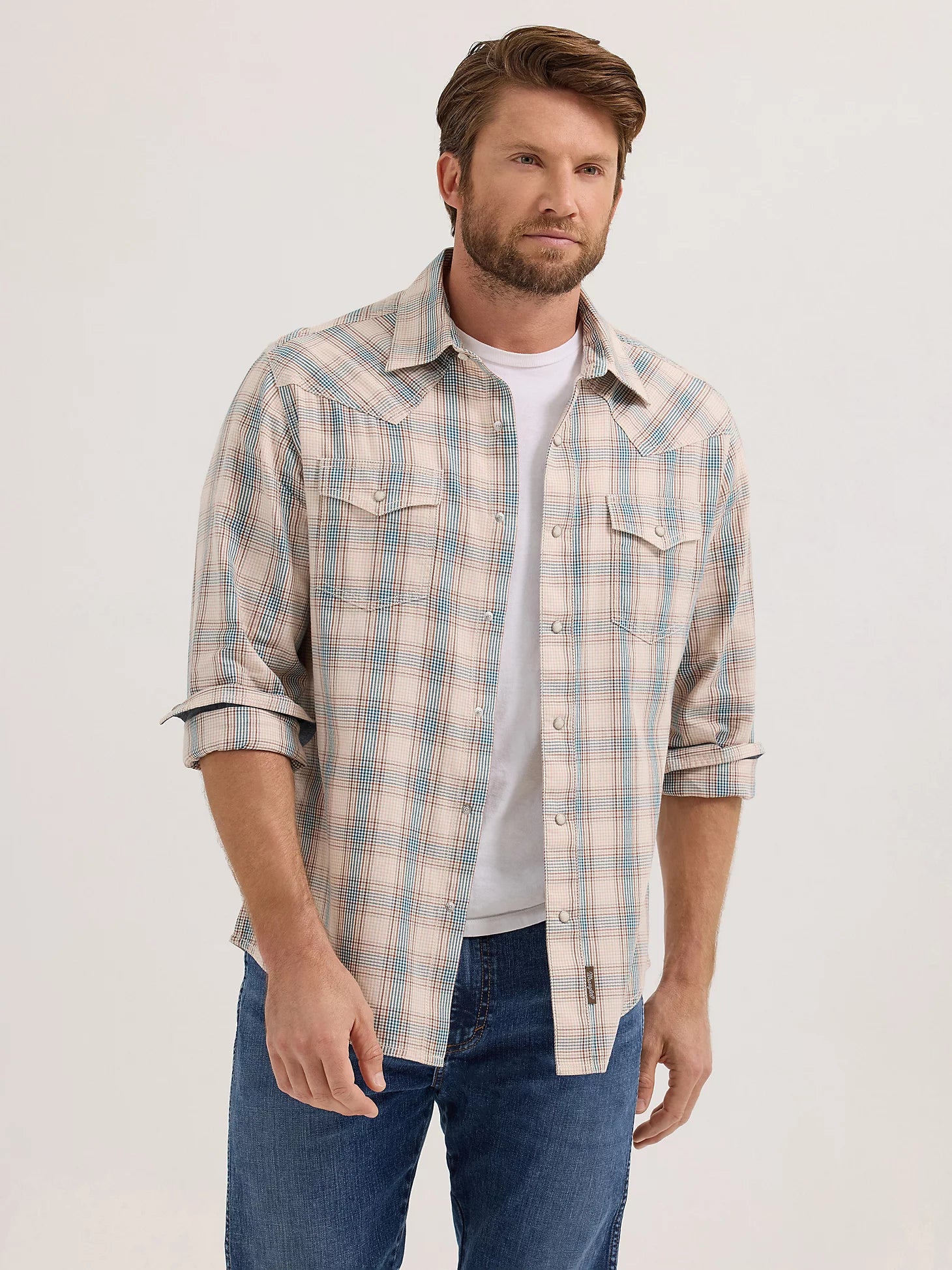 Wrangler Retro® Premium Long Sleeve Shirt - Modern Fit - Sandy Blue