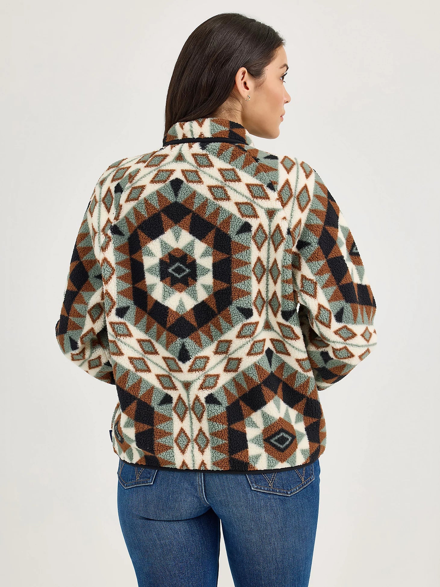 Wrangler Retro® Western Vintage Sherpa Snap Pullover - Green