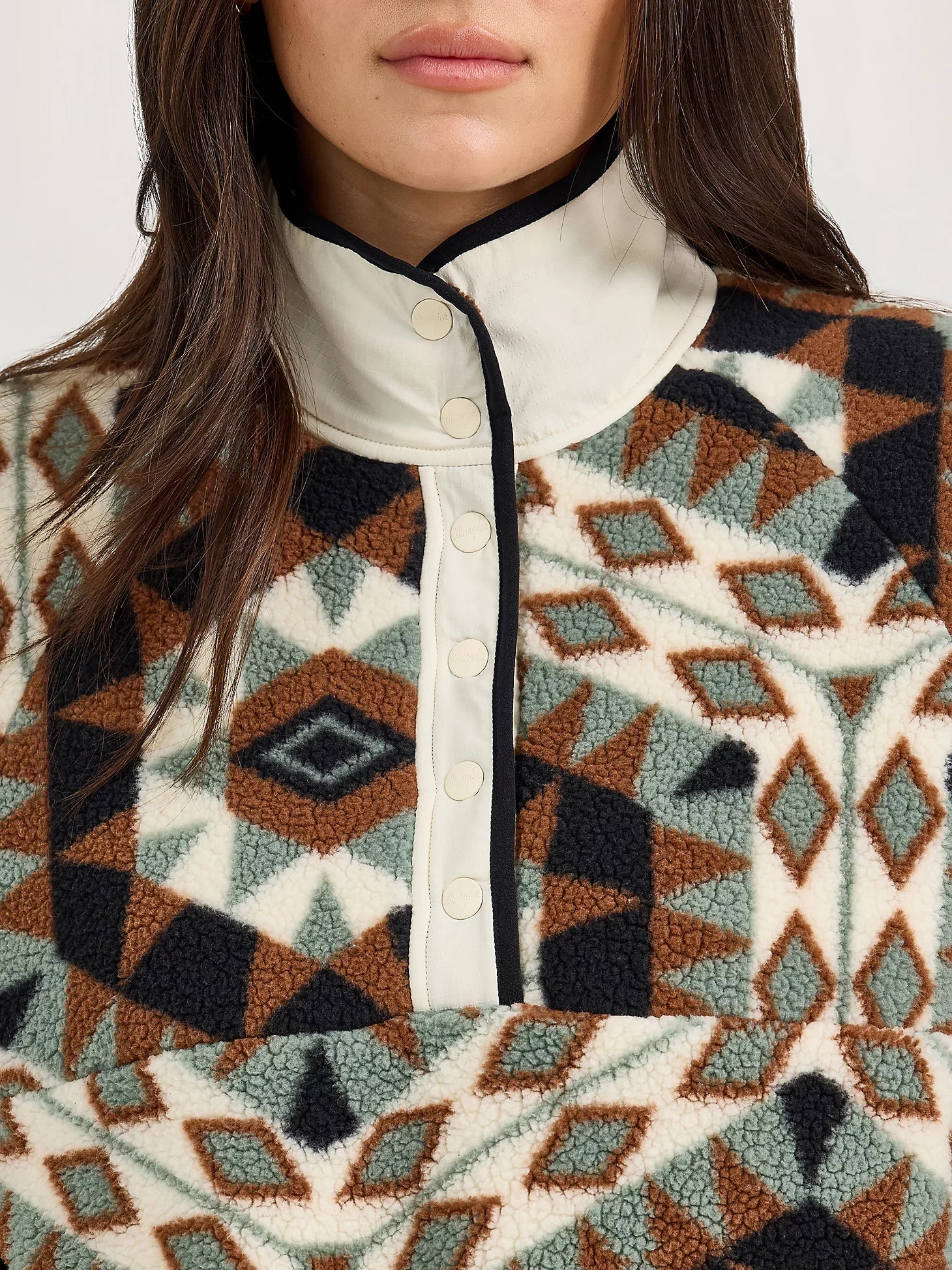 Wrangler Retro® Western Vintage Sherpa Snap Pullover - Green