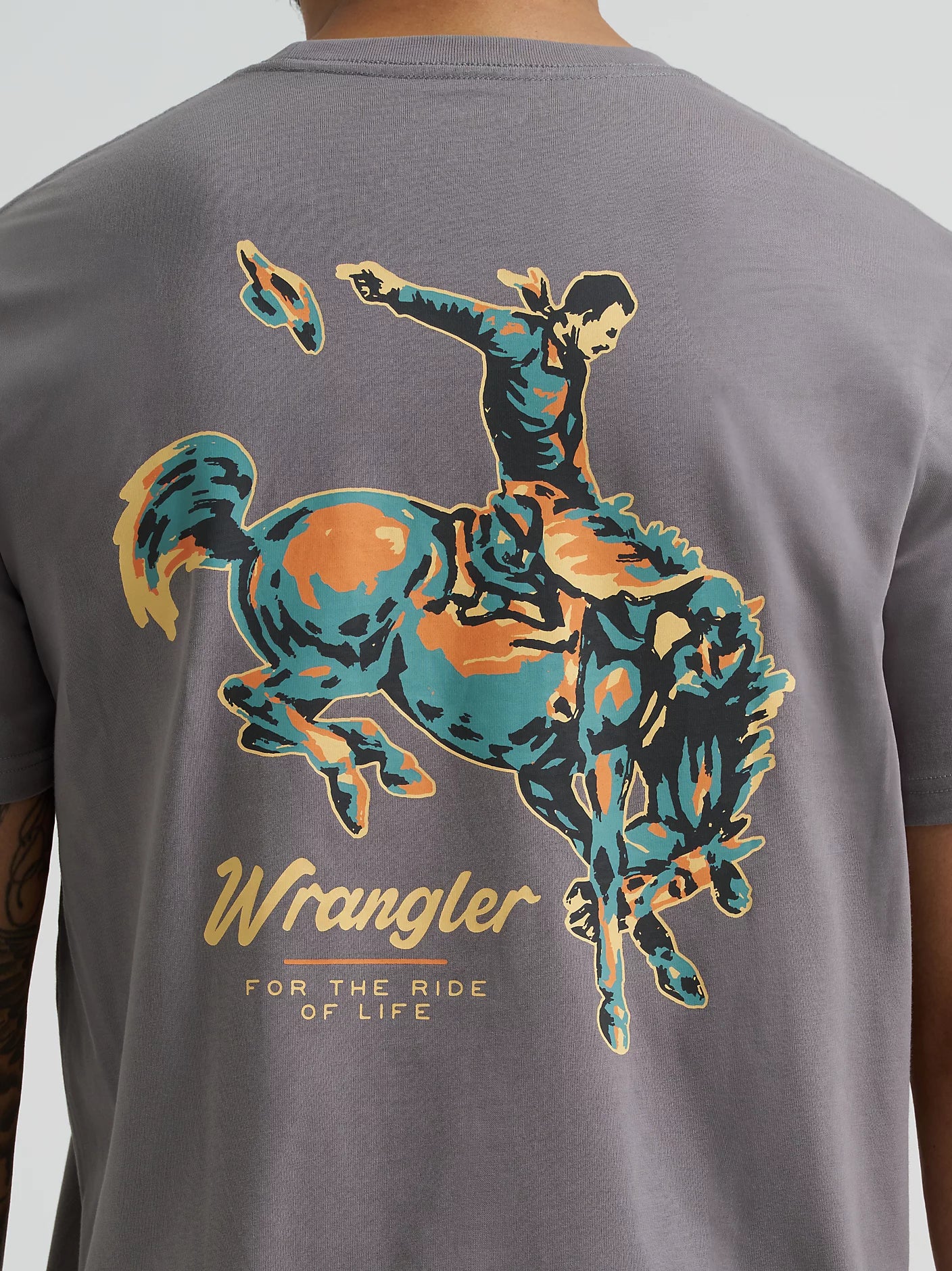 Men's Wrangler Bucking Cowboy Back Graphic T-Shirt