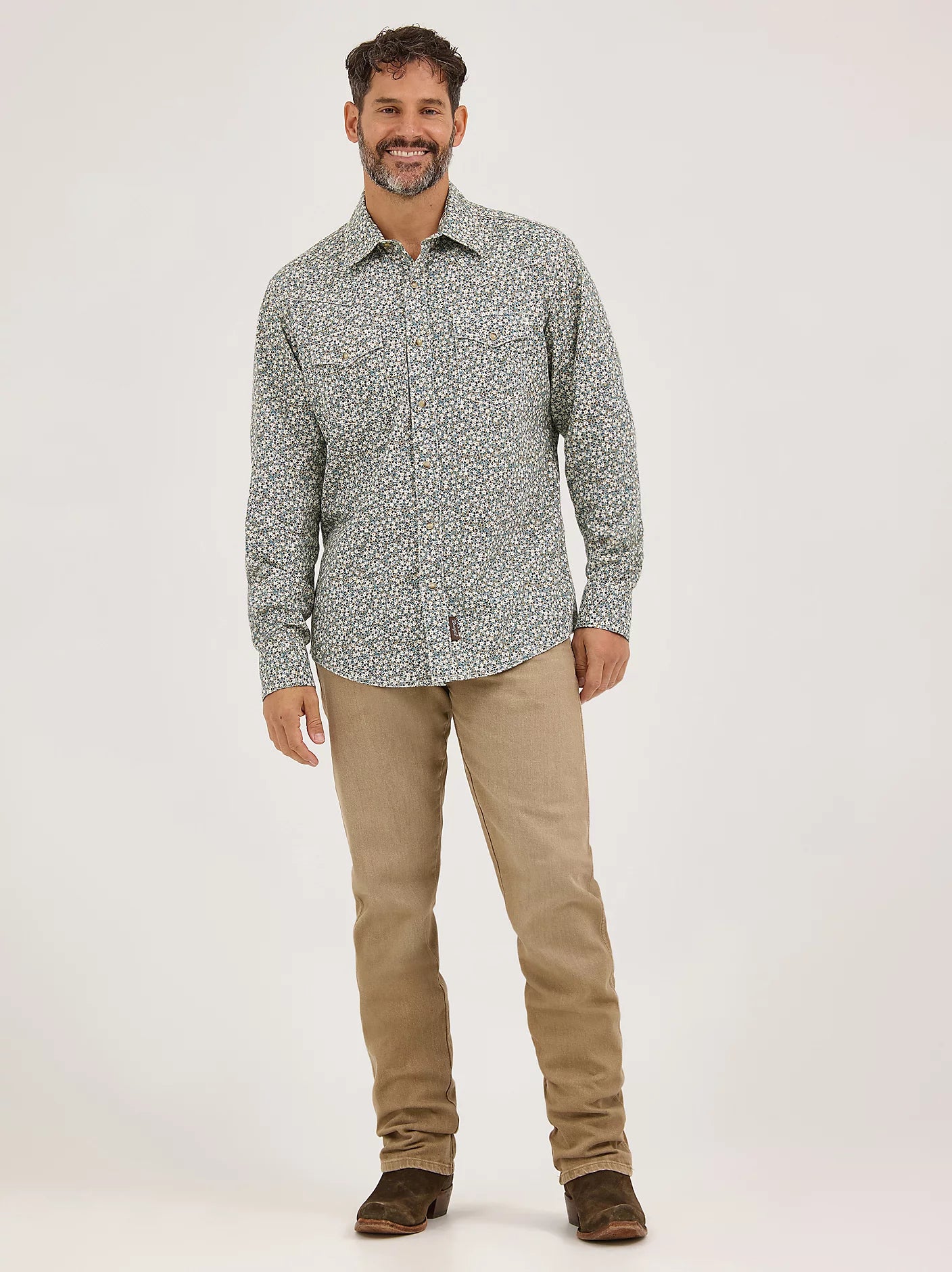 Wrangler Retro® Long Sleeve Shirt - Modern Fit - Floral Green