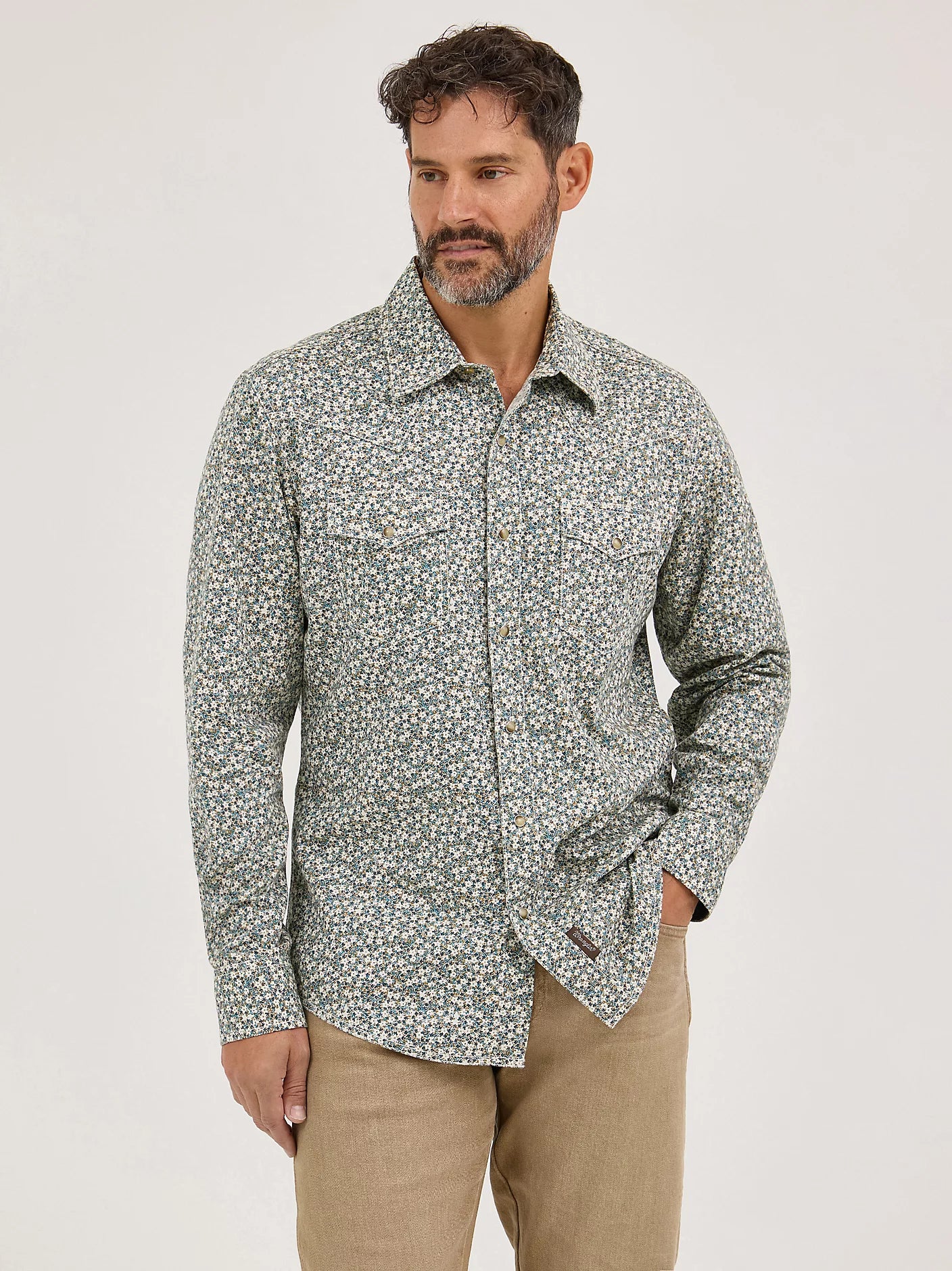 Wrangler Retro® Long Sleeve Shirt - Modern Fit - Floral Green