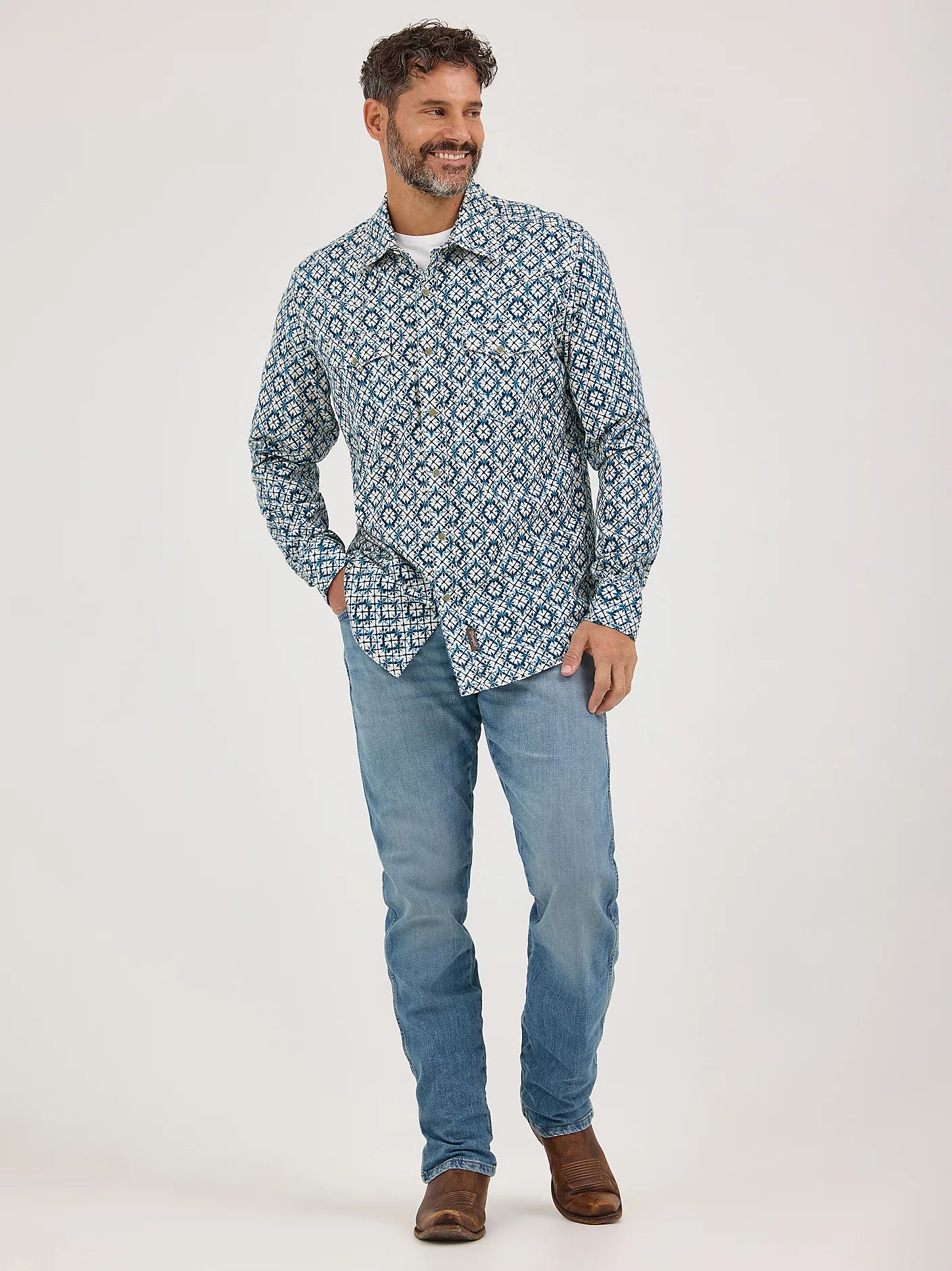 Wrangler Retro® Long Sleeve Shirt - Modern Fit - Indigo Dye
