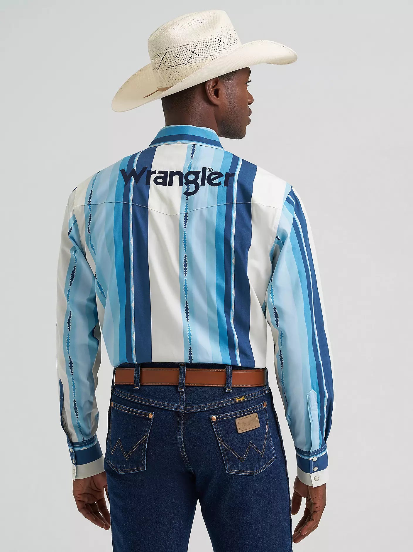 Chemise rayée à manches longues avec logo Wrangler® pour homme