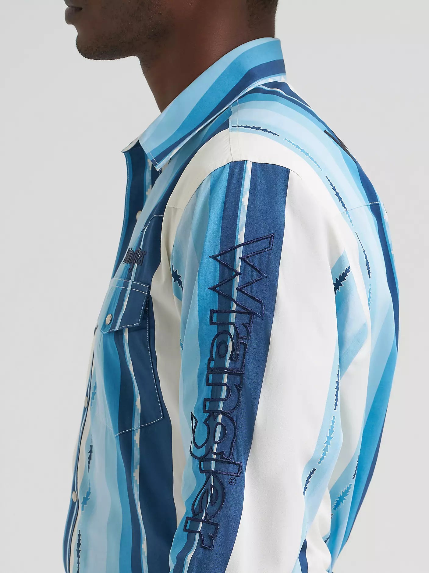 Chemise rayée à manches longues avec logo Wrangler® pour homme