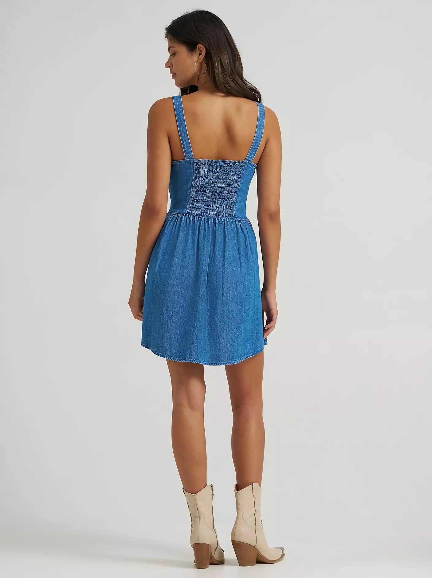 Wrangler Retro® Americana Drop Waist Denim Dress - Light Denim - 112379498