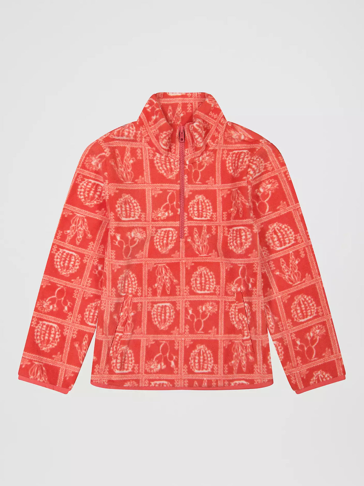Girl's Printed Quarter-Zip Fleece Pullover