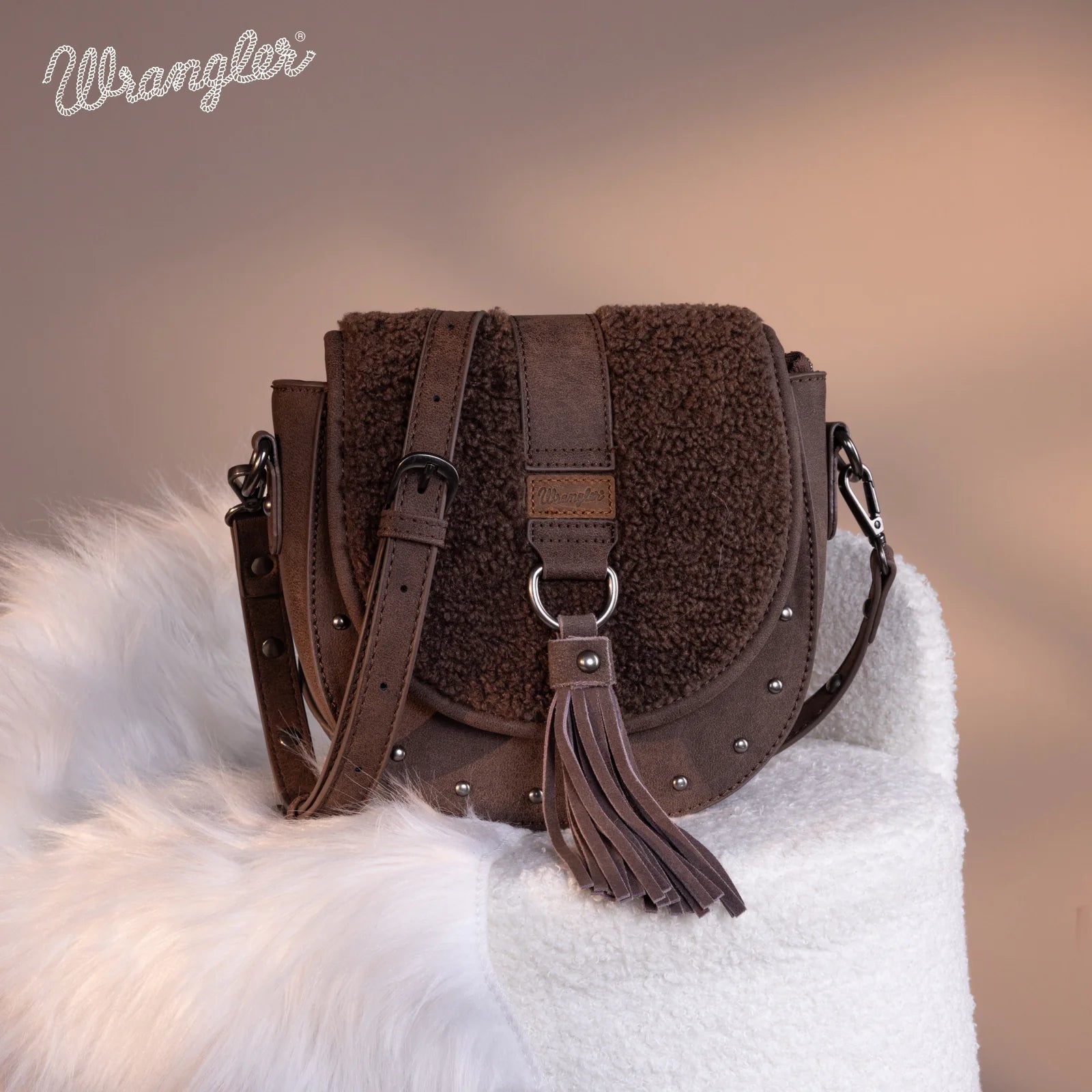 Sac à bandoulière Wrangler Sherpa Tote - Café