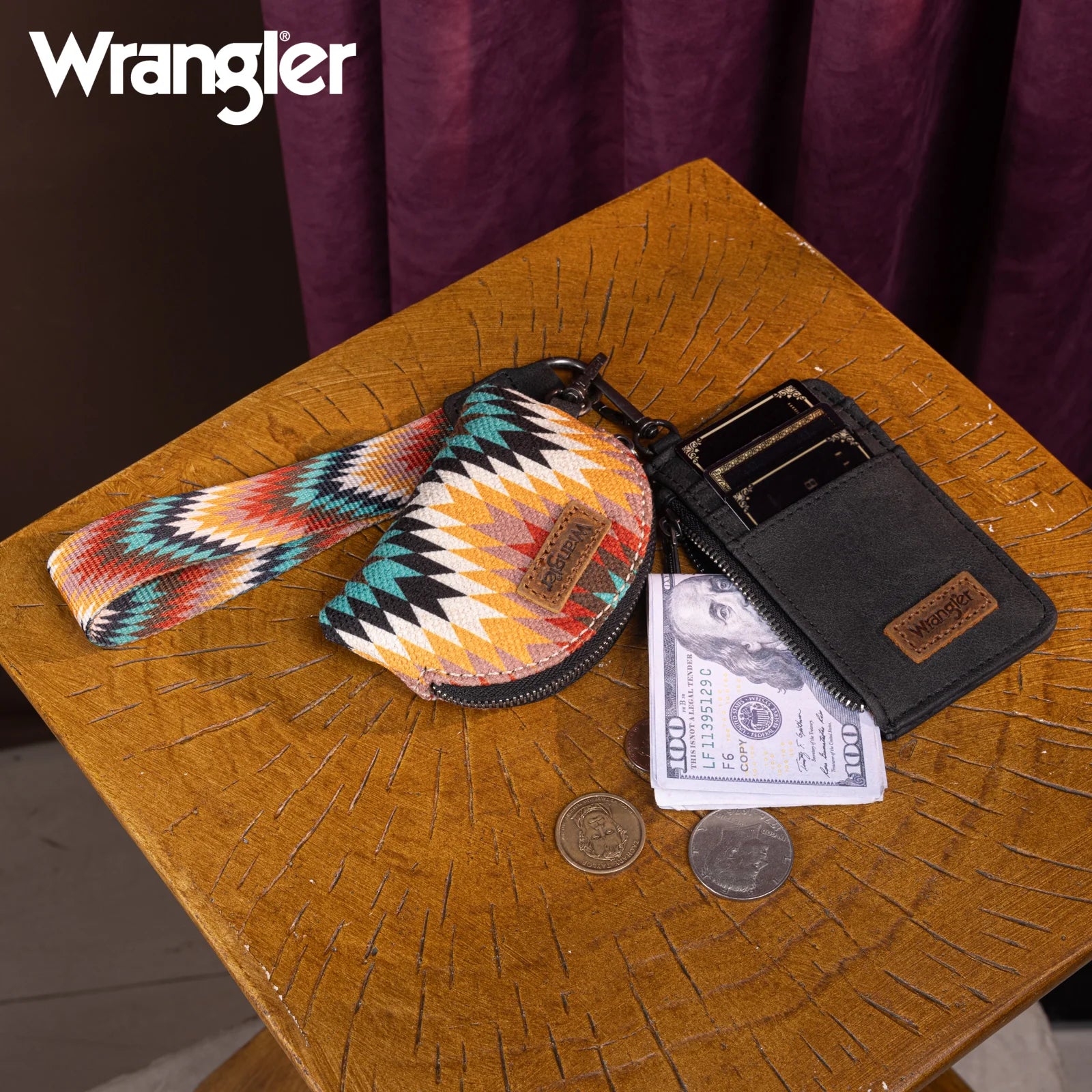 Pochette double avec motif artistique Wrangler sud-ouest - Noir
