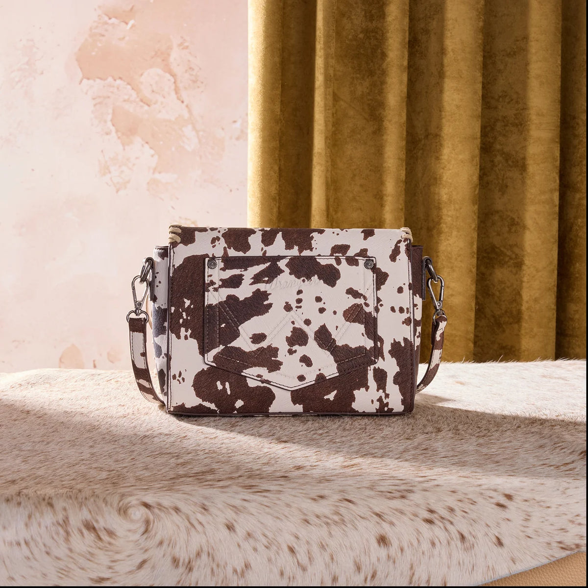 Wrangler Sac Bandoulière à Franges Imprimé Vache