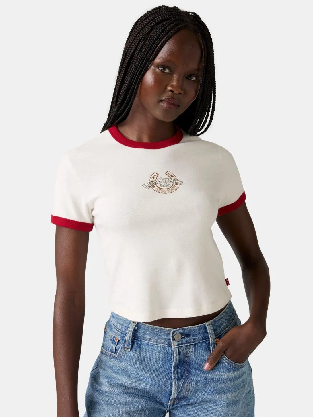 Levi's Women's "Good Luck" Ringer Tee